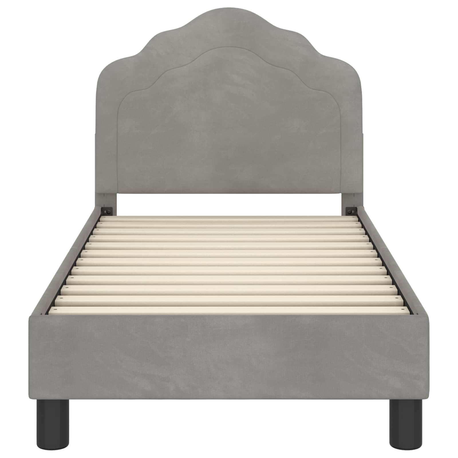 Okvir kreveta za malu djecu s naslonom Svjetlosiva 70 x 140 cm