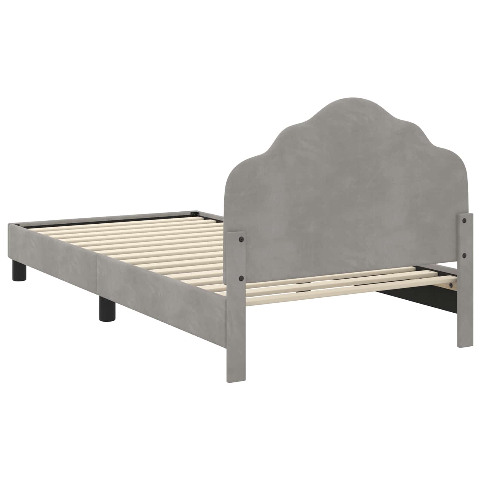 Krevet za djecu s uzglavljem Svijetlo siva 90 x 200 cm Baršun
