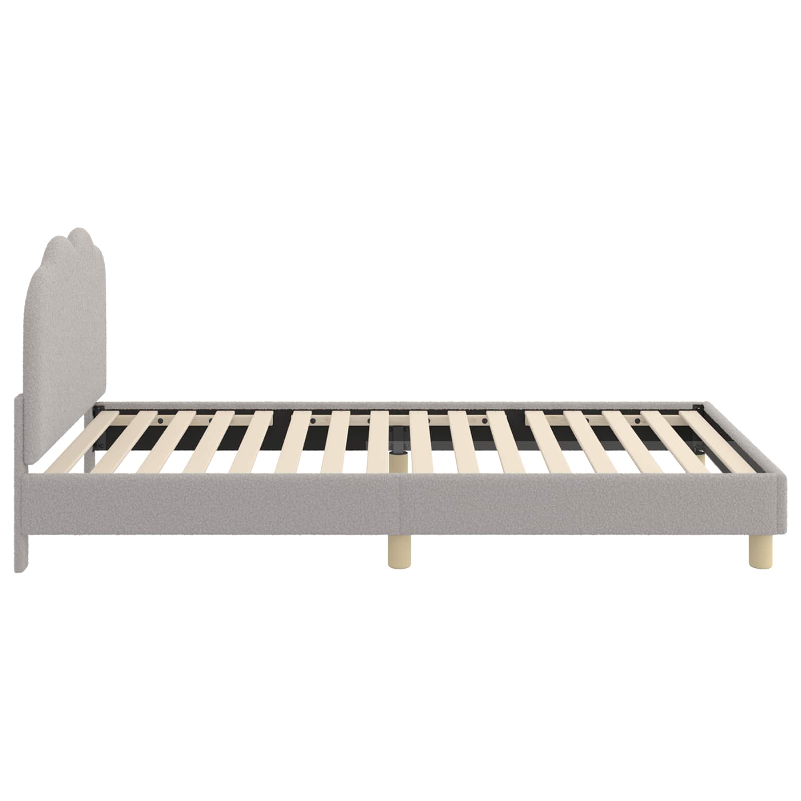 Krevet za djecu s uzglavljem Svijetlo siva 90 x 190 cm Vuna