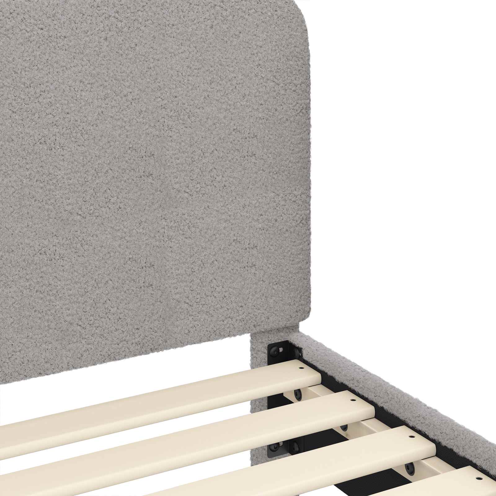 Krevet za djecu s uzglavljem Svjetlosiva 90 x 200 cm Bouclé