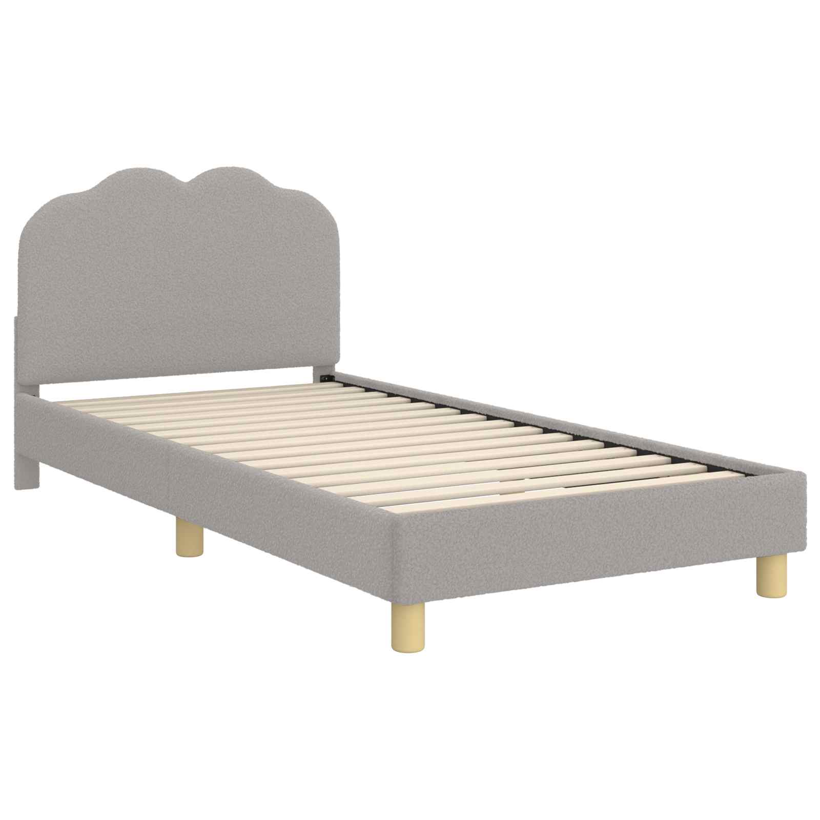 Krevet za djecu s uzglavljem Svijetlo siva 90 x 200 cm Vuna