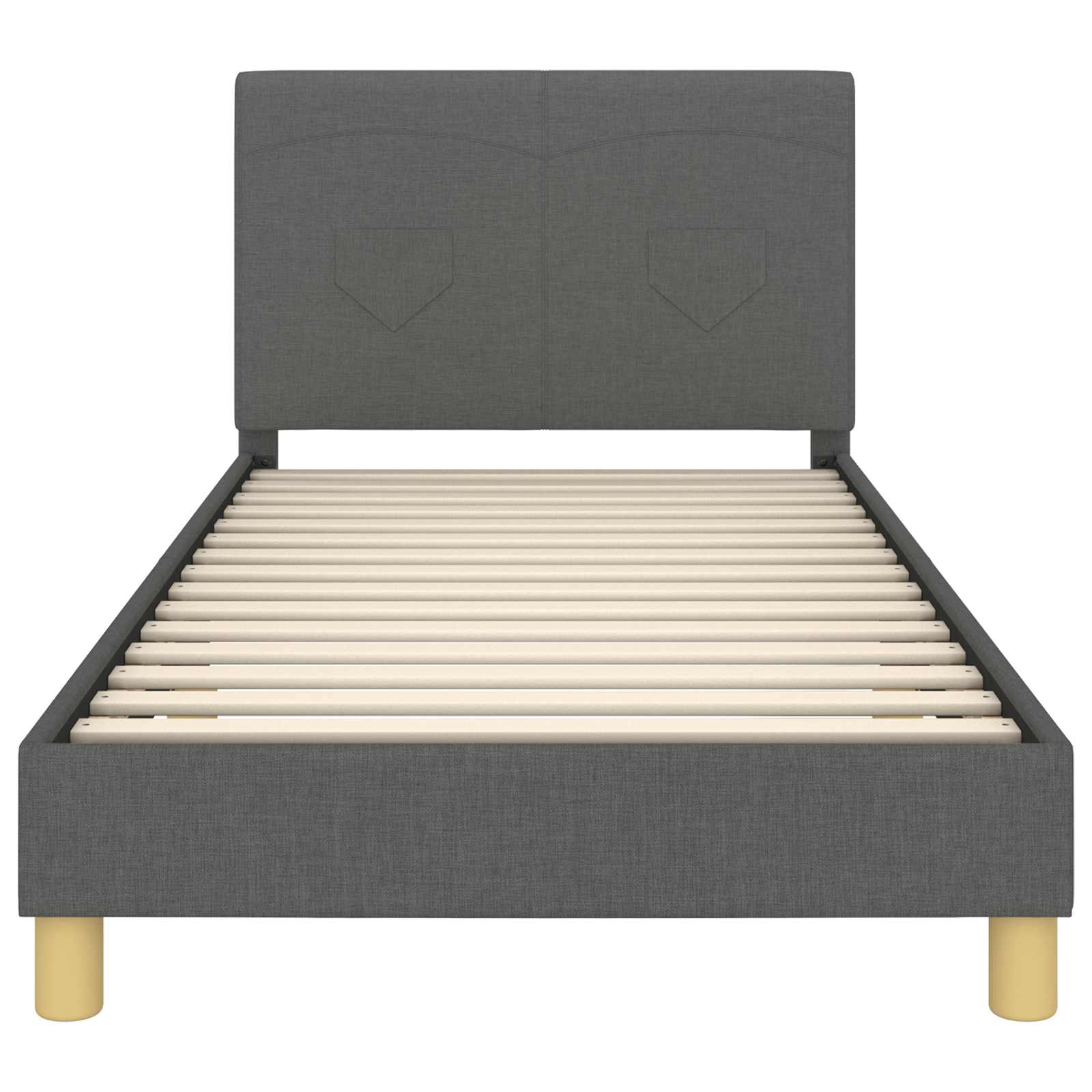 Krevet za djecu s uzglavljem Tamno siva 80 x 200 cm tkanina