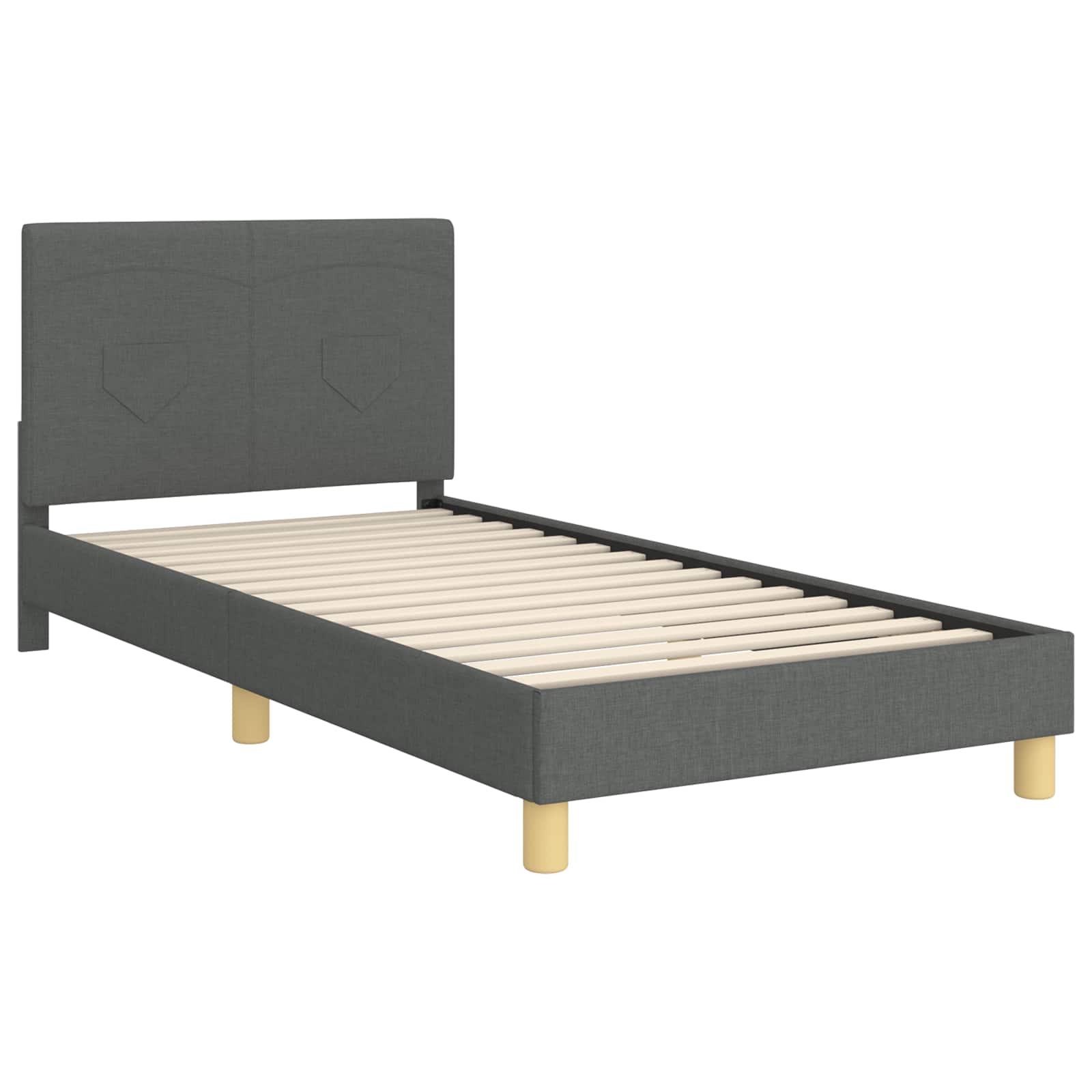 Krevet za djecu s uzglavljem Tamno siva 90 x 190 cm tkanina