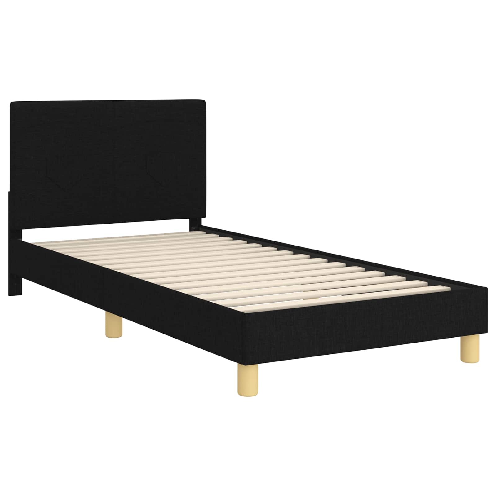 Krevet za djecu s uzglavljem Crna 90 x 190 cm tkanina