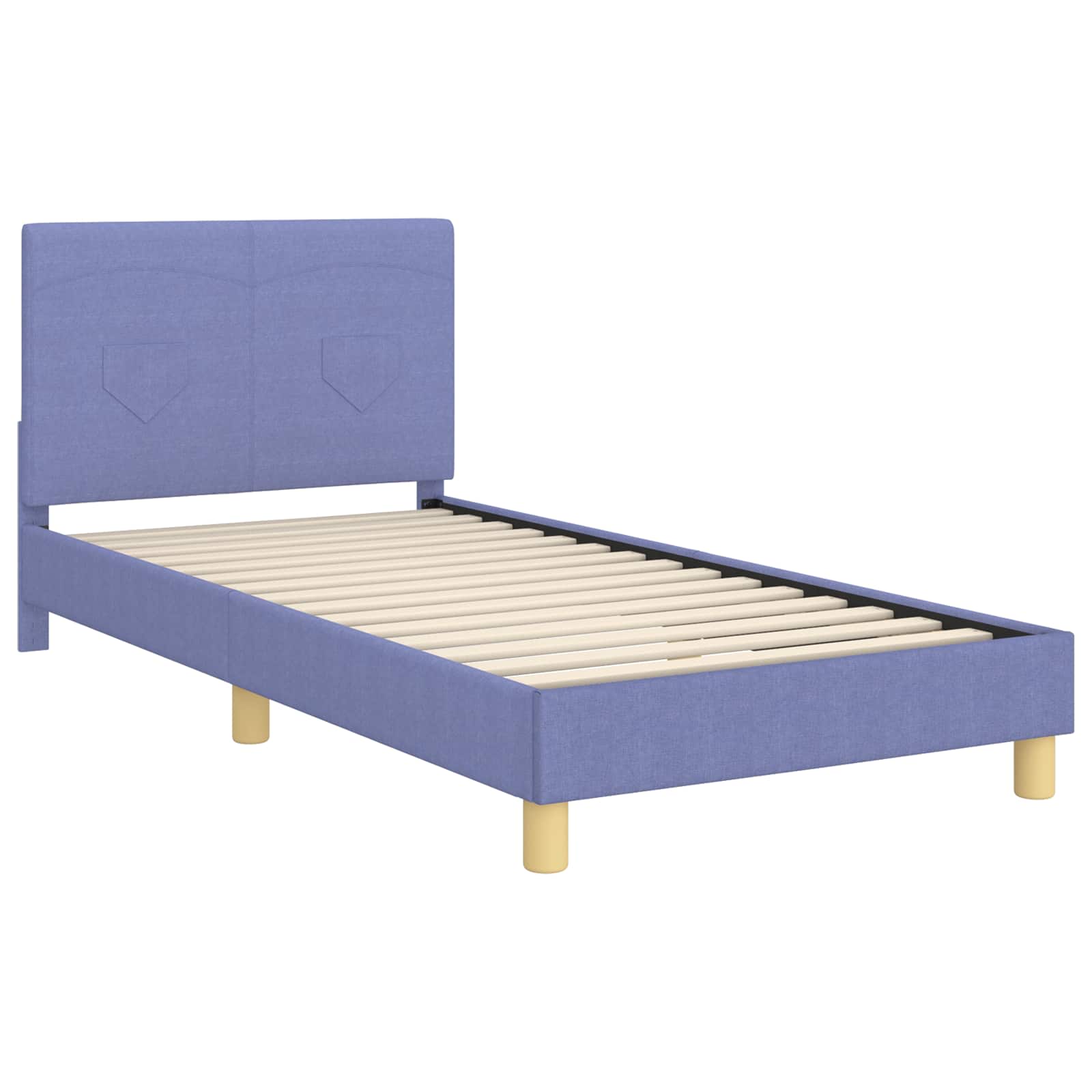 Krevet za djecu s uzglavljem Traper plava 90 x 190 cm tkanina