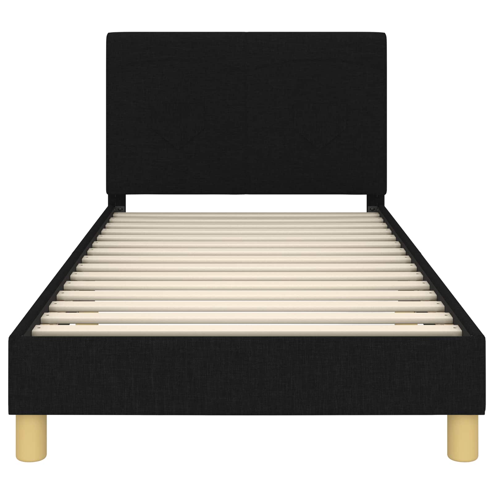 Krevet za djecu s uzglavljem Crna 90 x 200 cm tkanina