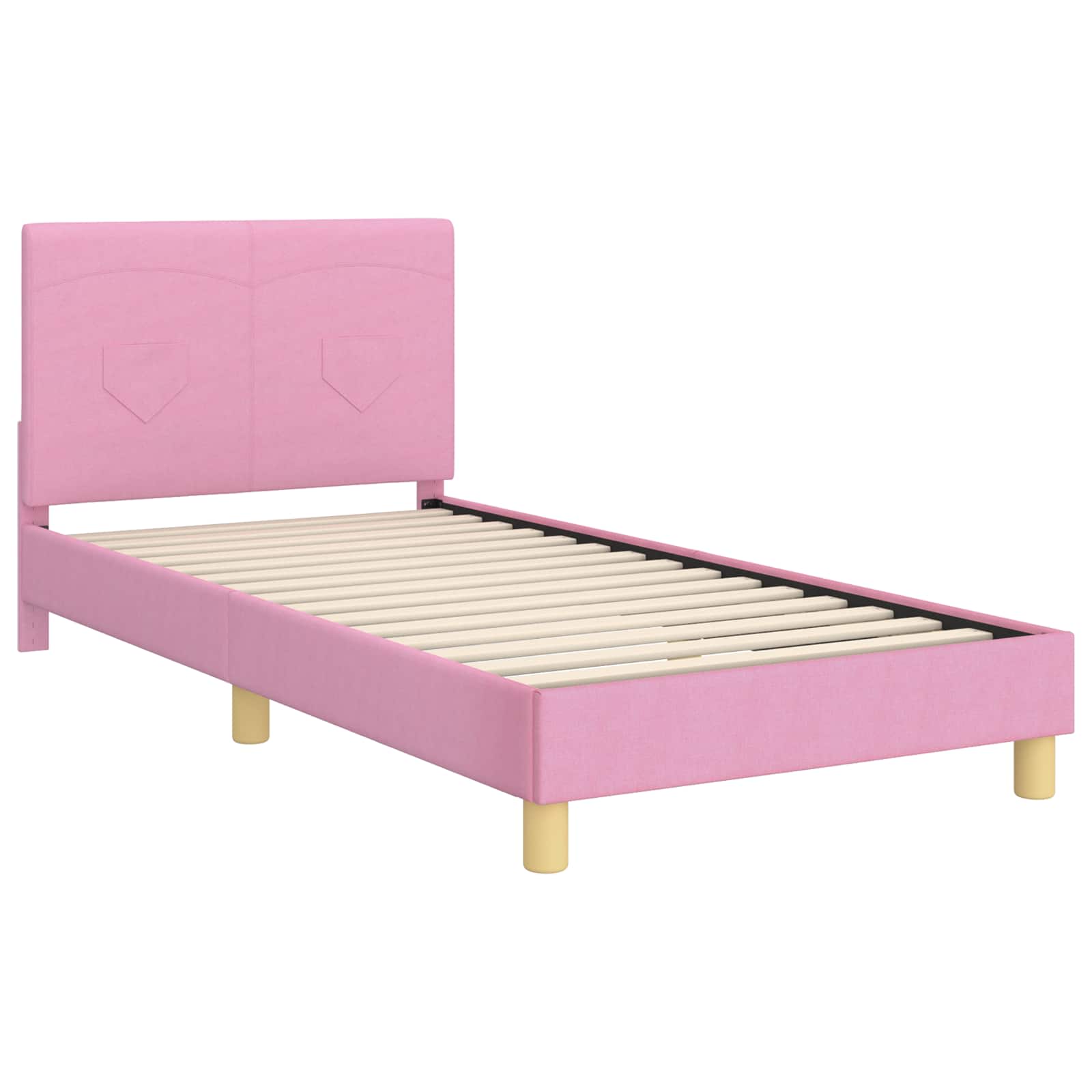 Krevet za djecu s uzglavljem Ružičasta 90 x 200 cm tkanina