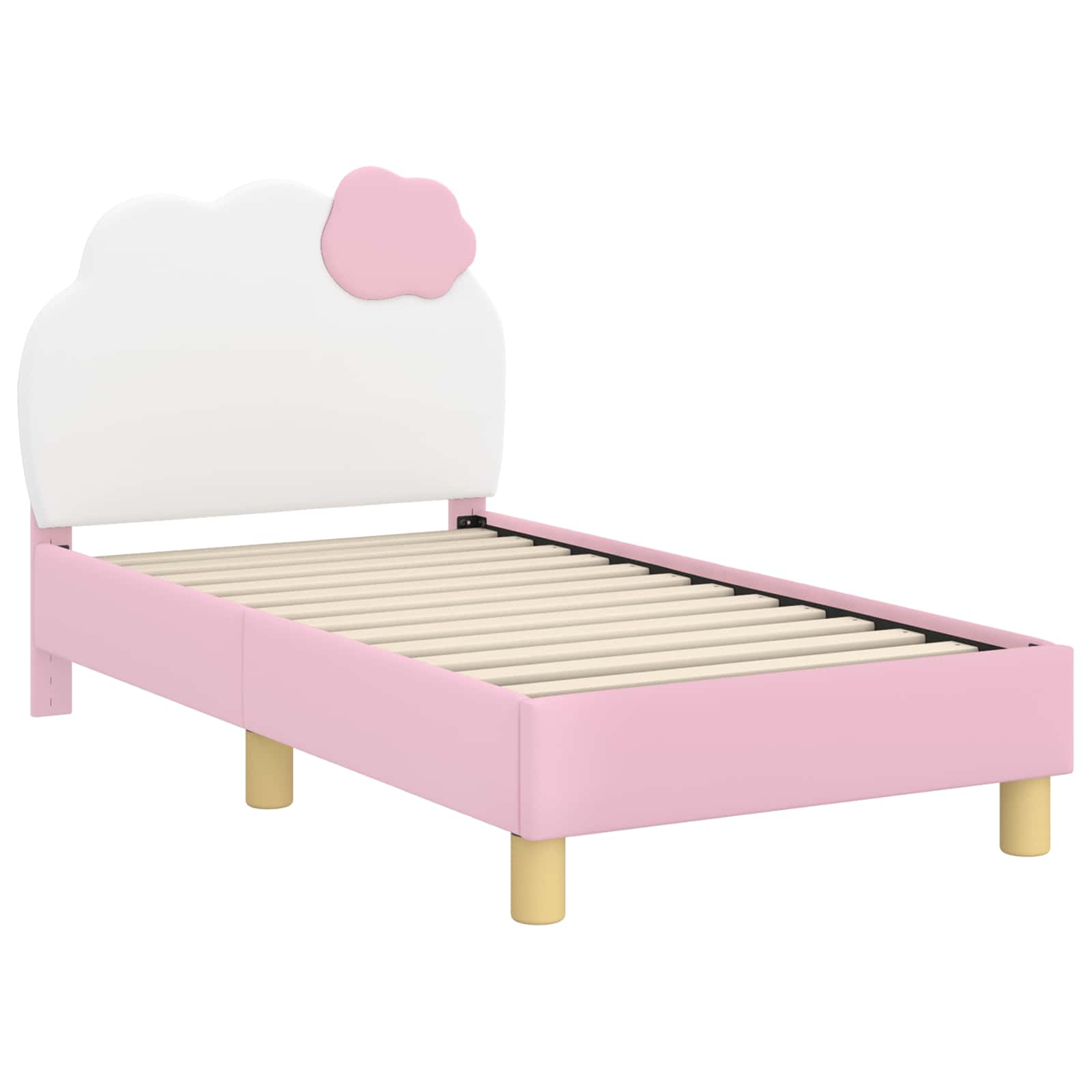 Okvir kreveta za malu djecu s naslonom Ružičasta 70 x 140 cm PU