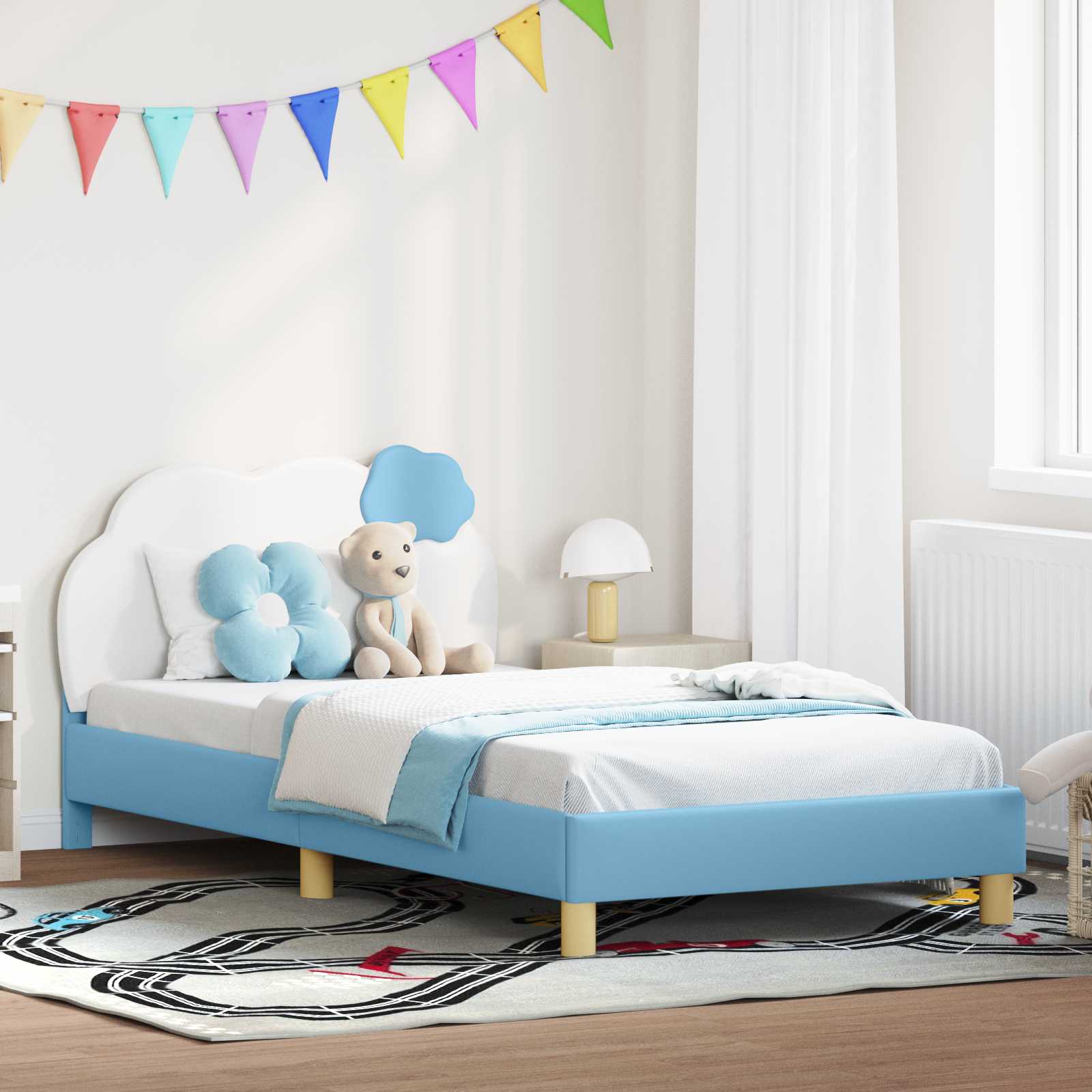 Krevet za djecu s uzglavljem s uzglavljem Plava 80 x 200 cm PU