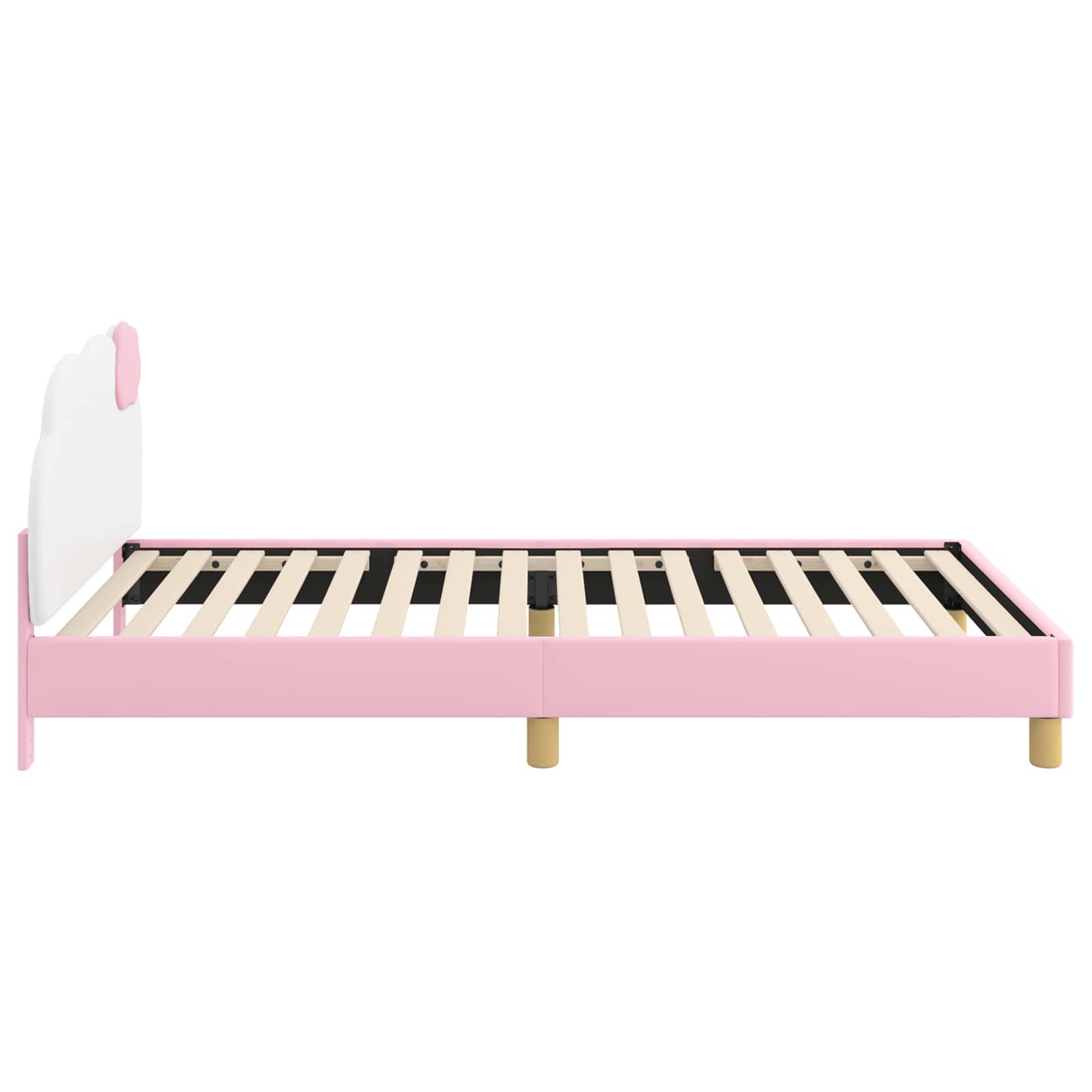 Krevet za djecu s uzglavljem Ružičasta 90 x 190 cm PU
