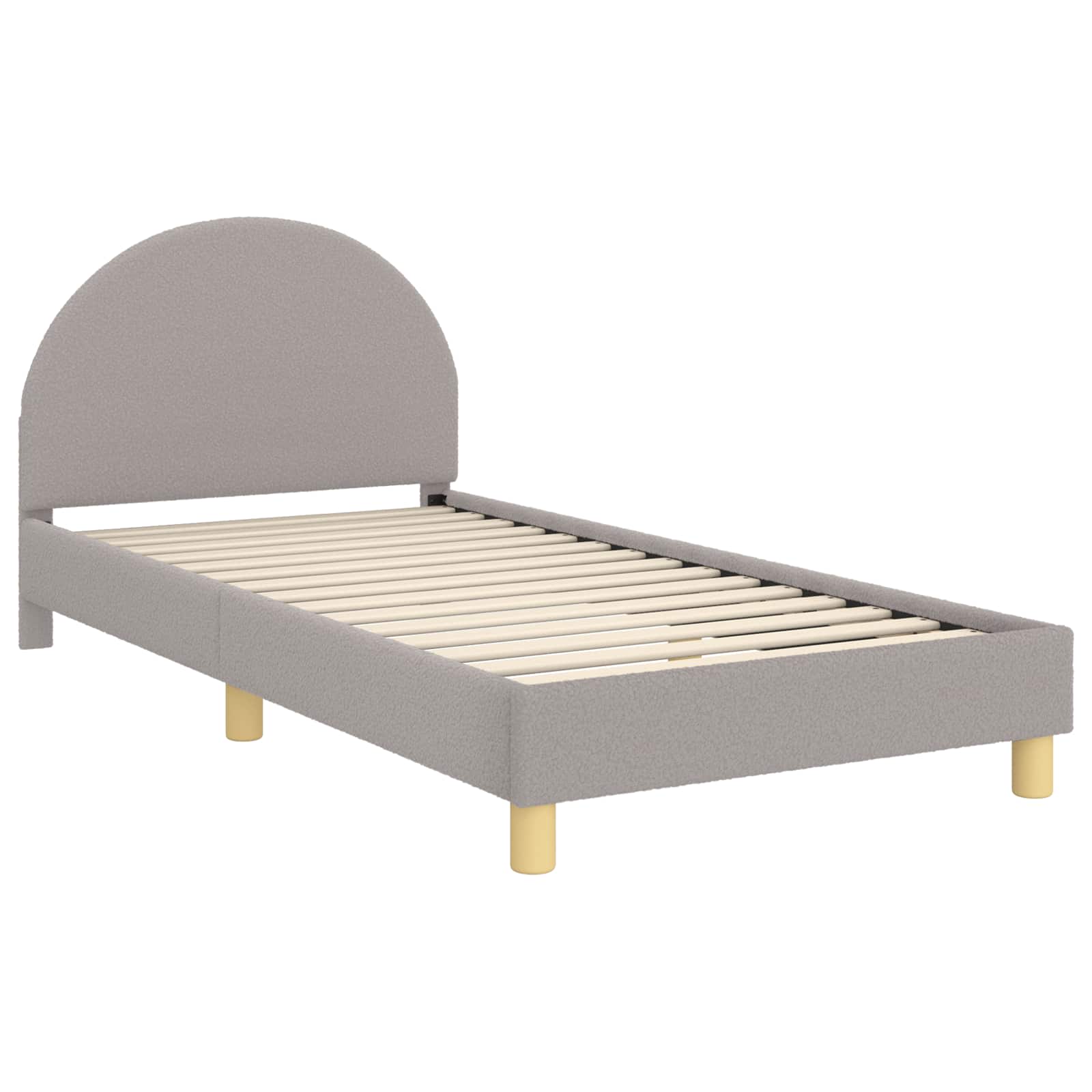 Krevet za djecu s uzglavljem Svjetlosiva 80 x 200 cm Bouclé