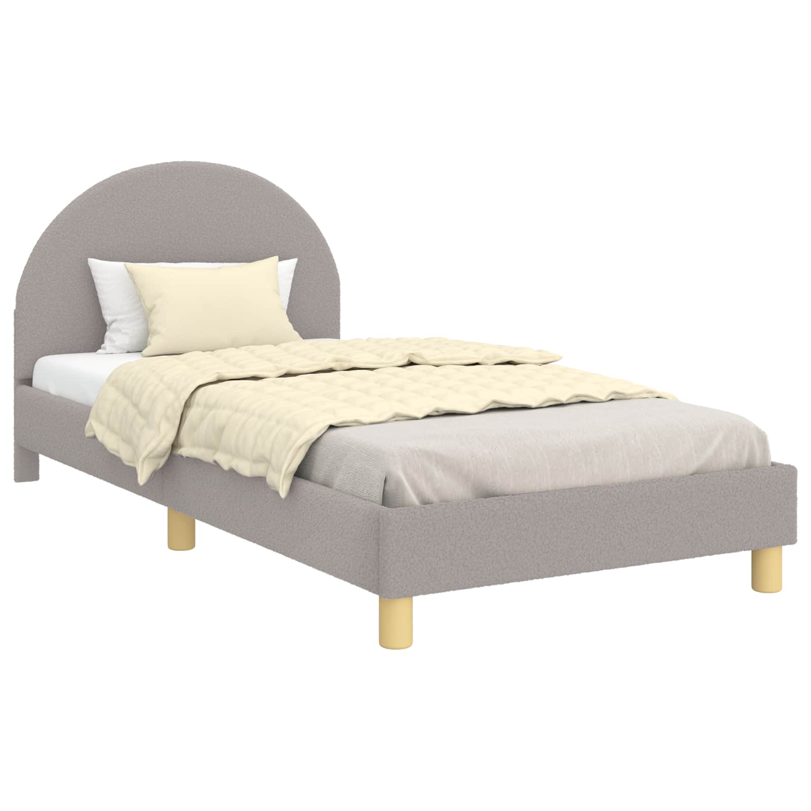 Krevet za djecu s uzglavljem Svijetlo siva 80 x 200 cm Vuna