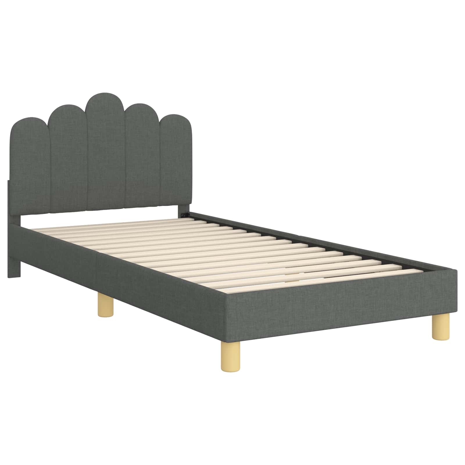 Krevet za djecu s uzglavljem Tamno siva 80 x 200 cm tkanina