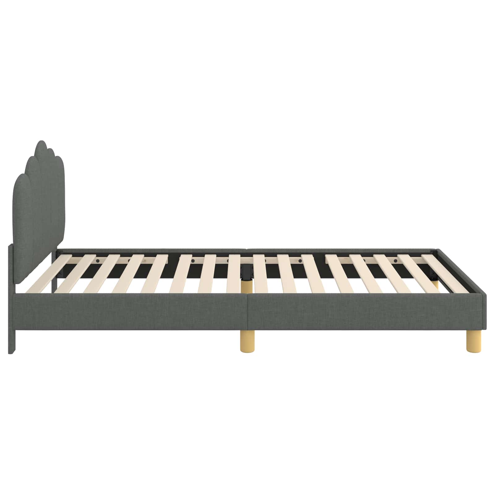 Krevet za djecu s uzglavljem Tamno siva 90 x 190 cm tkanina