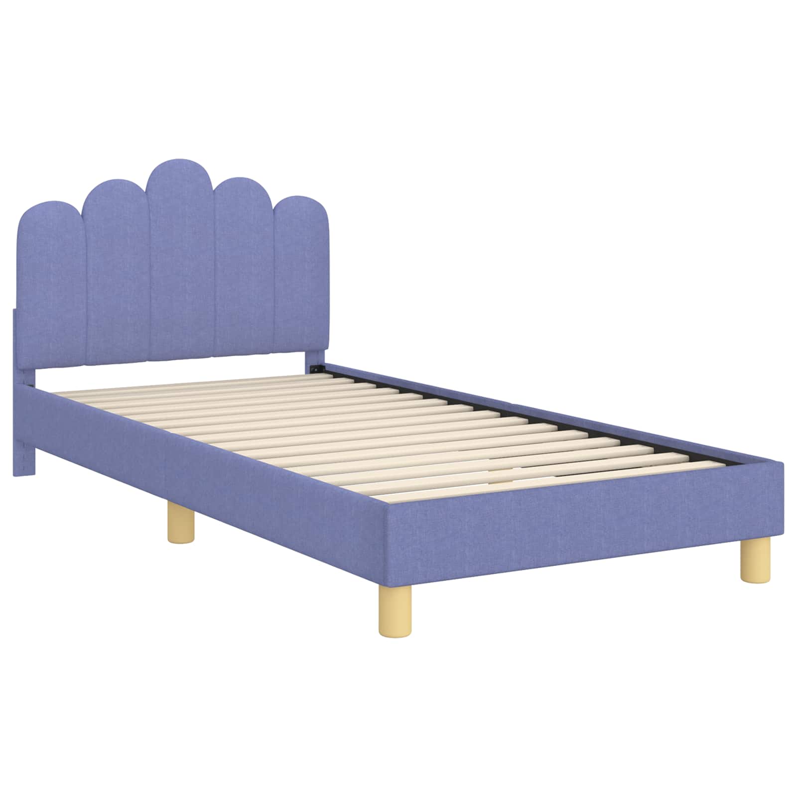 Krevet za djecu s uzglavljem Traper plava 90 x 190 cm tkanina