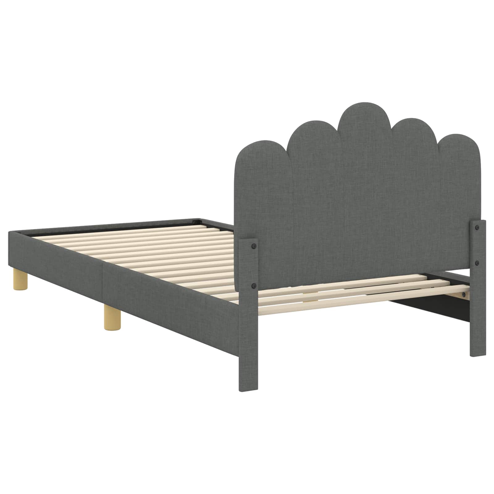 Krevet za djecu s uzglavljem Tamno siva 90 x 200 cm tkanina