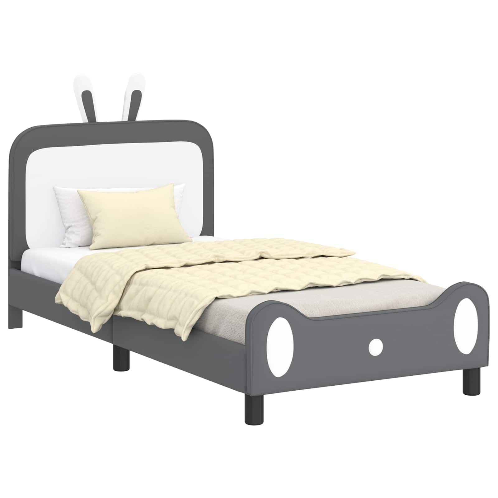 Krevet za djecu s uzglavljem Svijetlo siva 90 x 190 cm PU