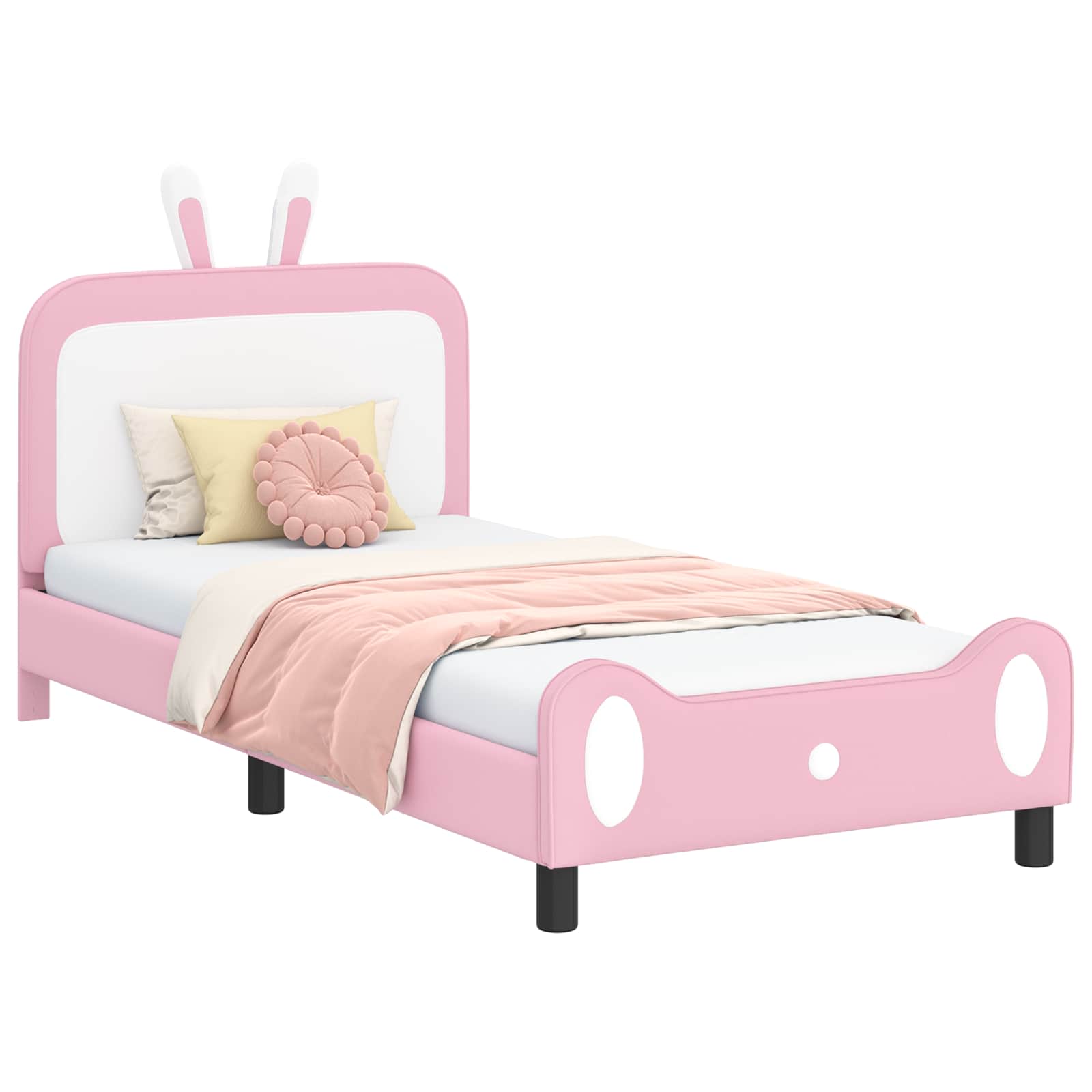 Krevet za djecu s uzglavljem Ružičasta 90 x 200 cm PU
