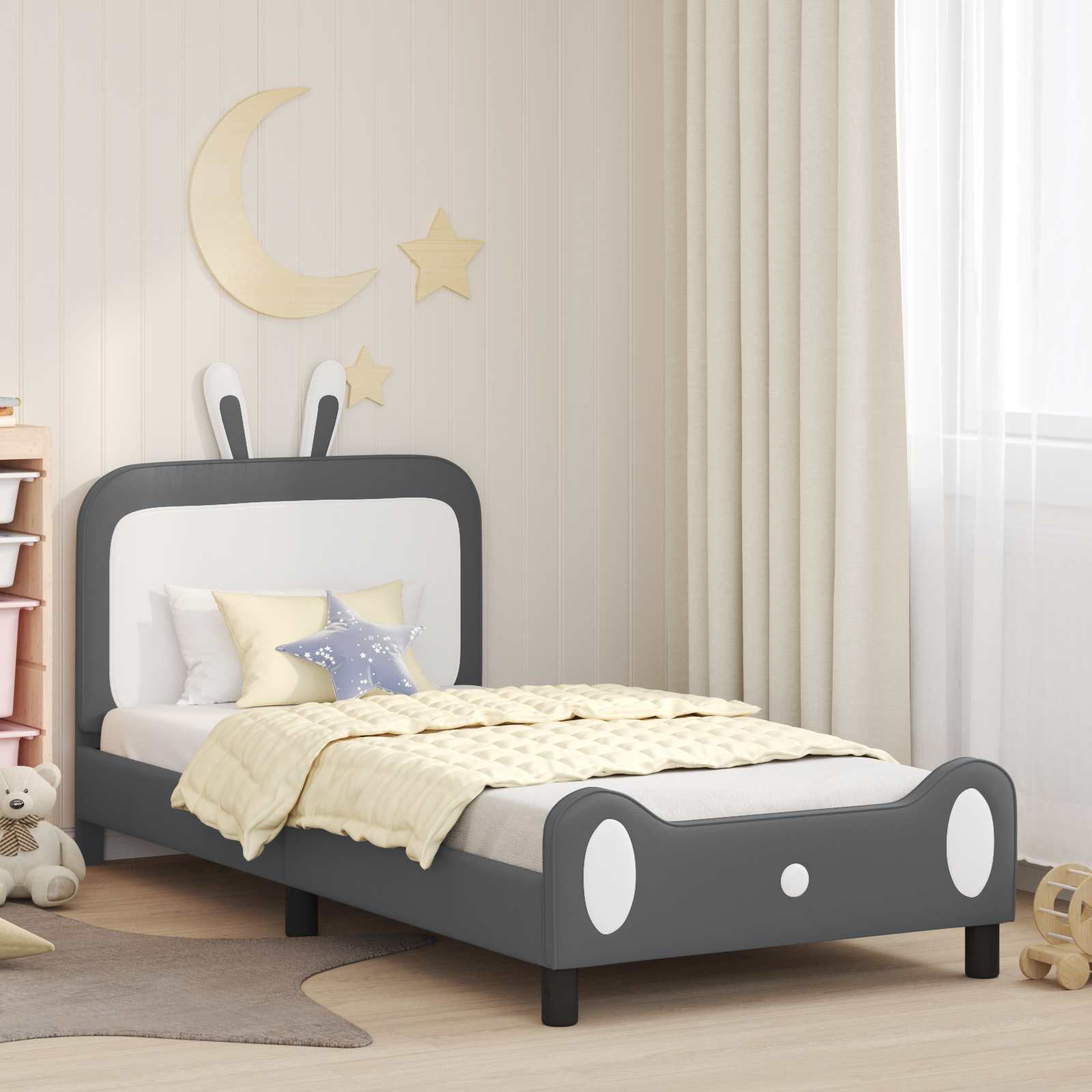 Krevet za djecu s uzglavljem Svijetlo siva 90 x 200 cm PU