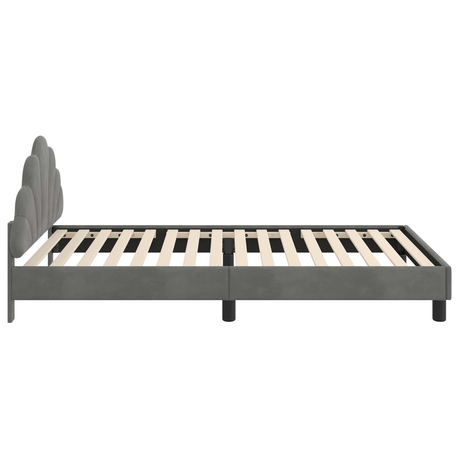 Krevet za djecu s uzglavljem Tamnosiva 90 x 190 cm Baršun