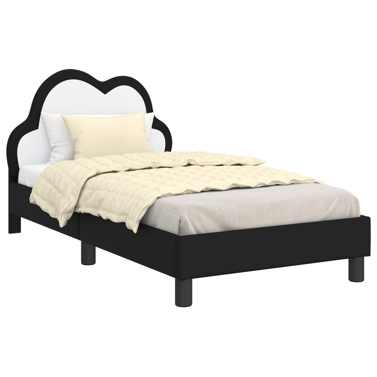 Krevetna konstrukcija s uzglavljem Crna 80 x 160 cm PU