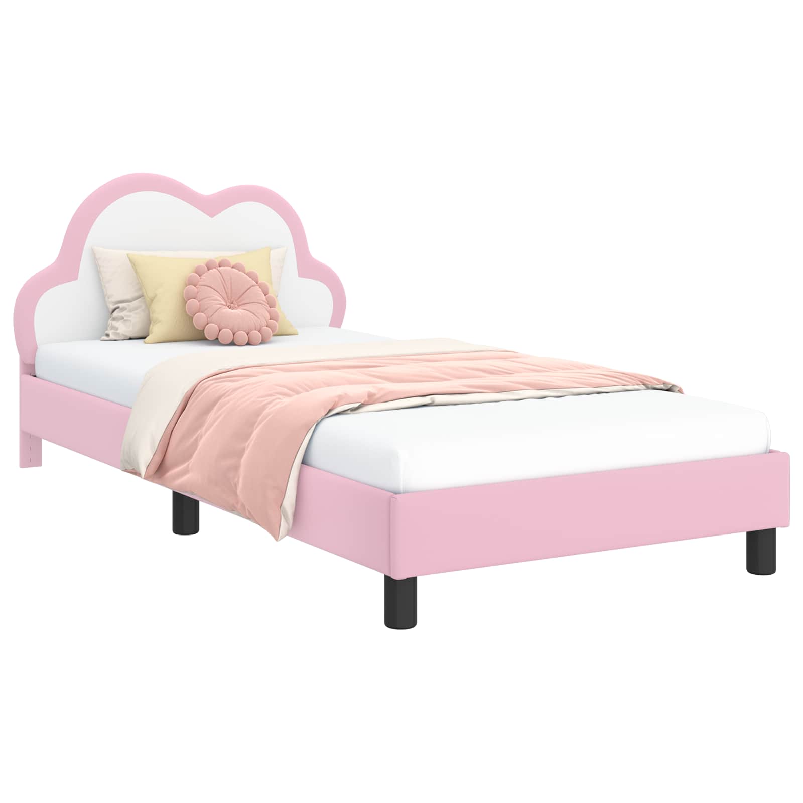 Krevetna konstrukcija s uzglavljem Ružičasta 80 x 200 cm PU