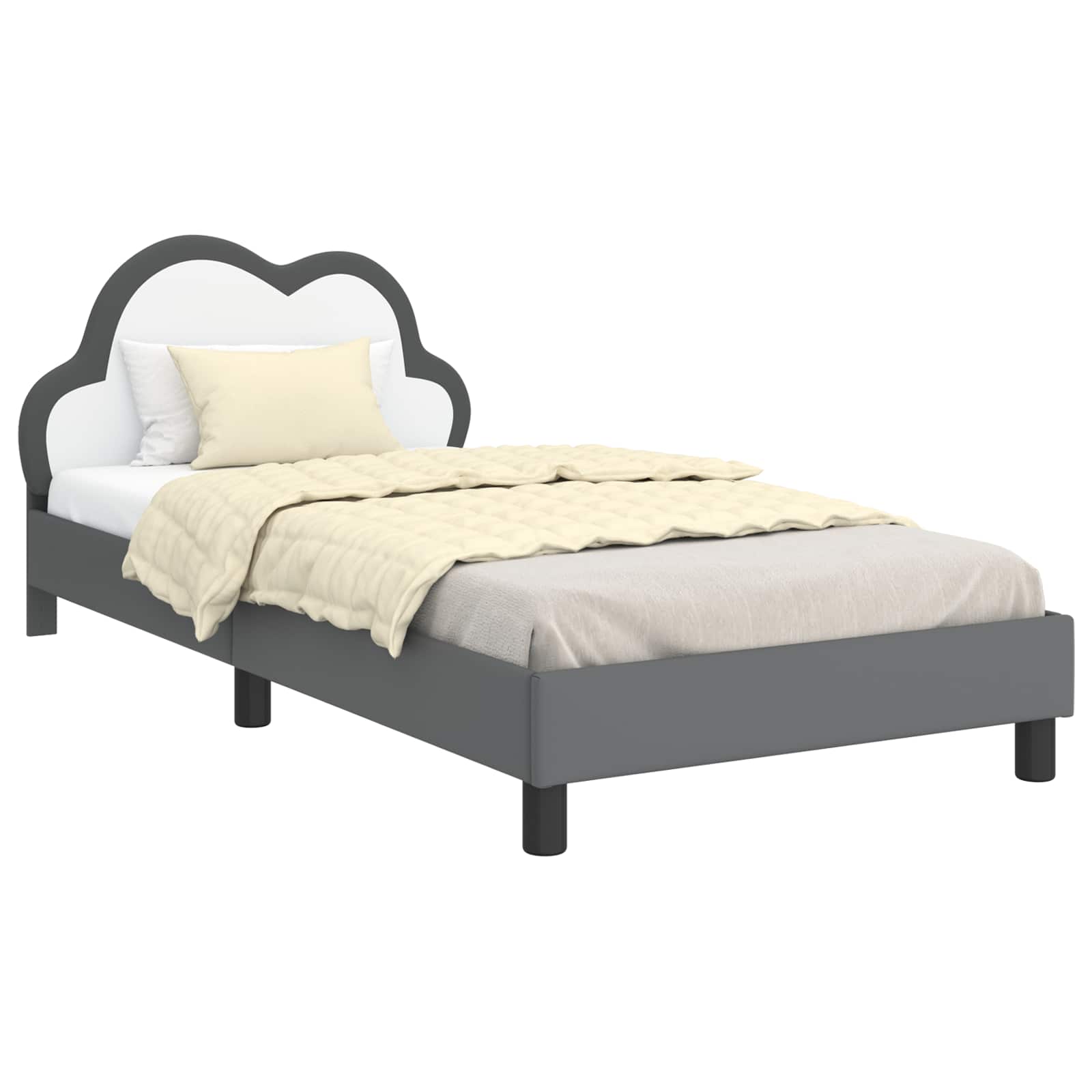 Krevetna konstrukcija s uzglavljem Svijetlo siva 80 x 200 cm PU