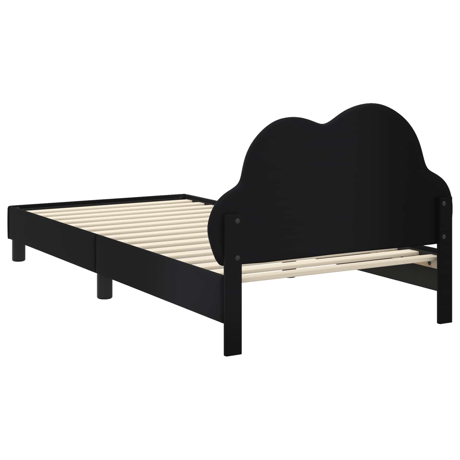 Krevetna konstrukcija s uzglavljem Crna 90 x 190 cm PU