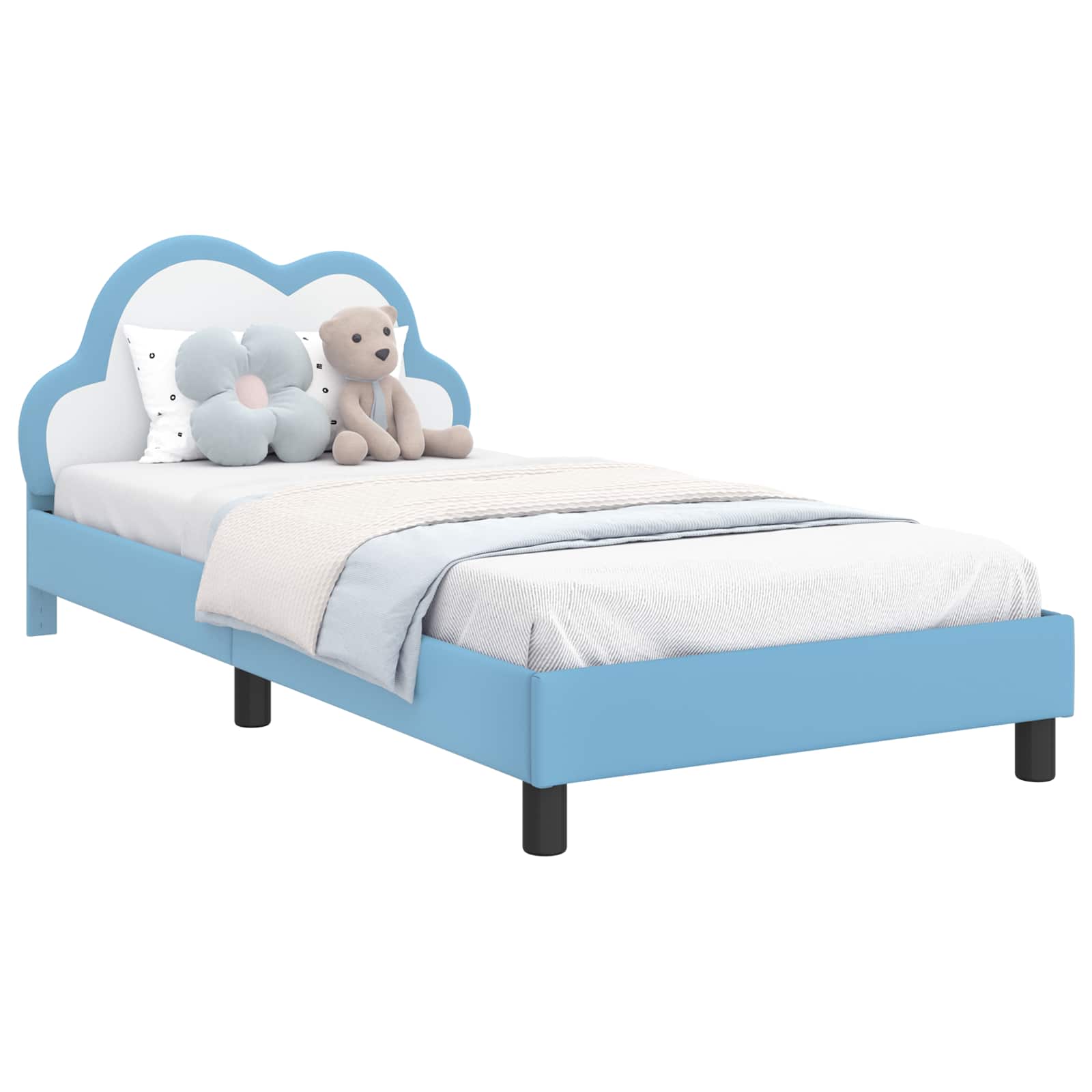 Krevetna konstrukcija s uzglavljem Plava 90 x 200 cm PU