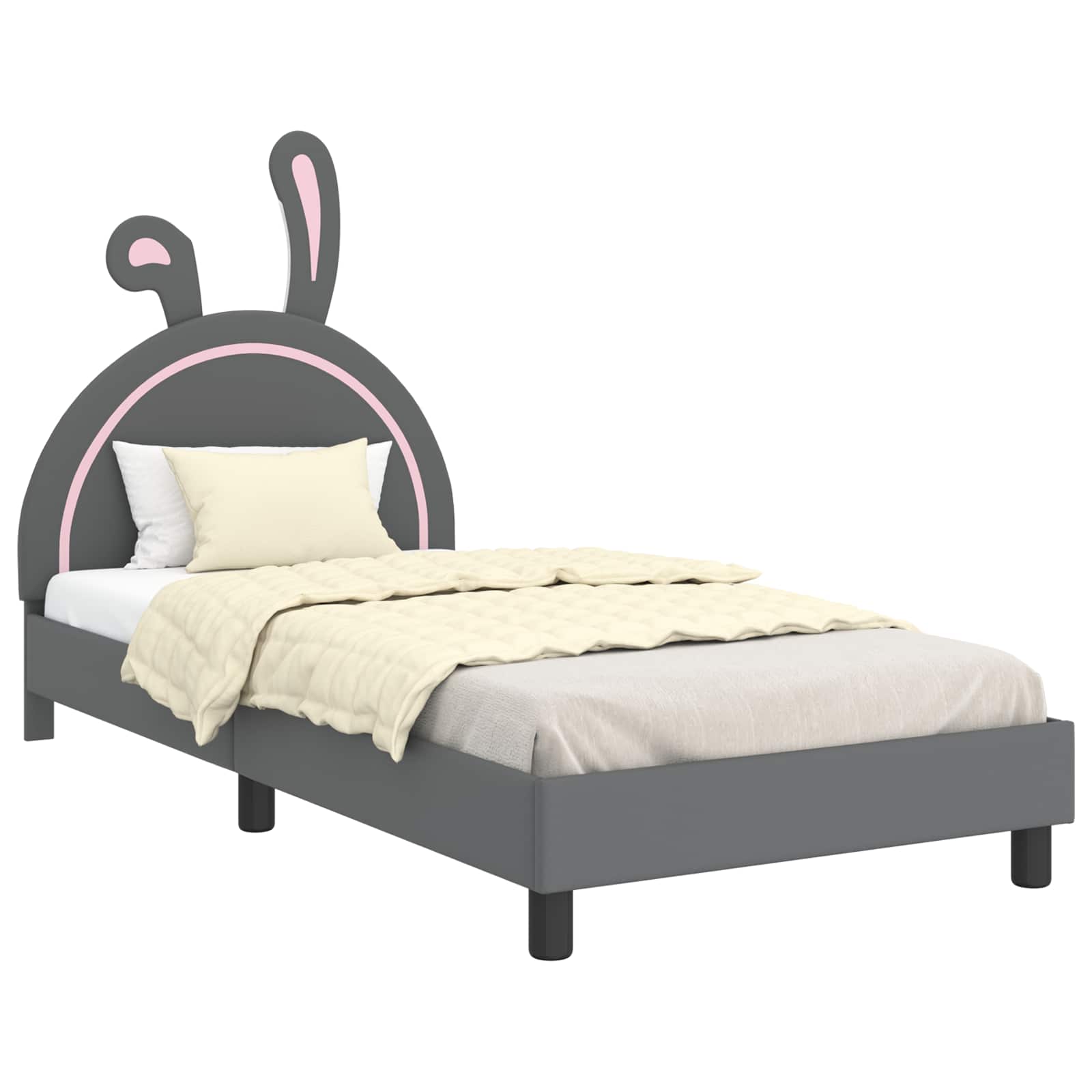 Krevet za djecu s uzglavljem Svijetlo siva 90 x 190 cm PU