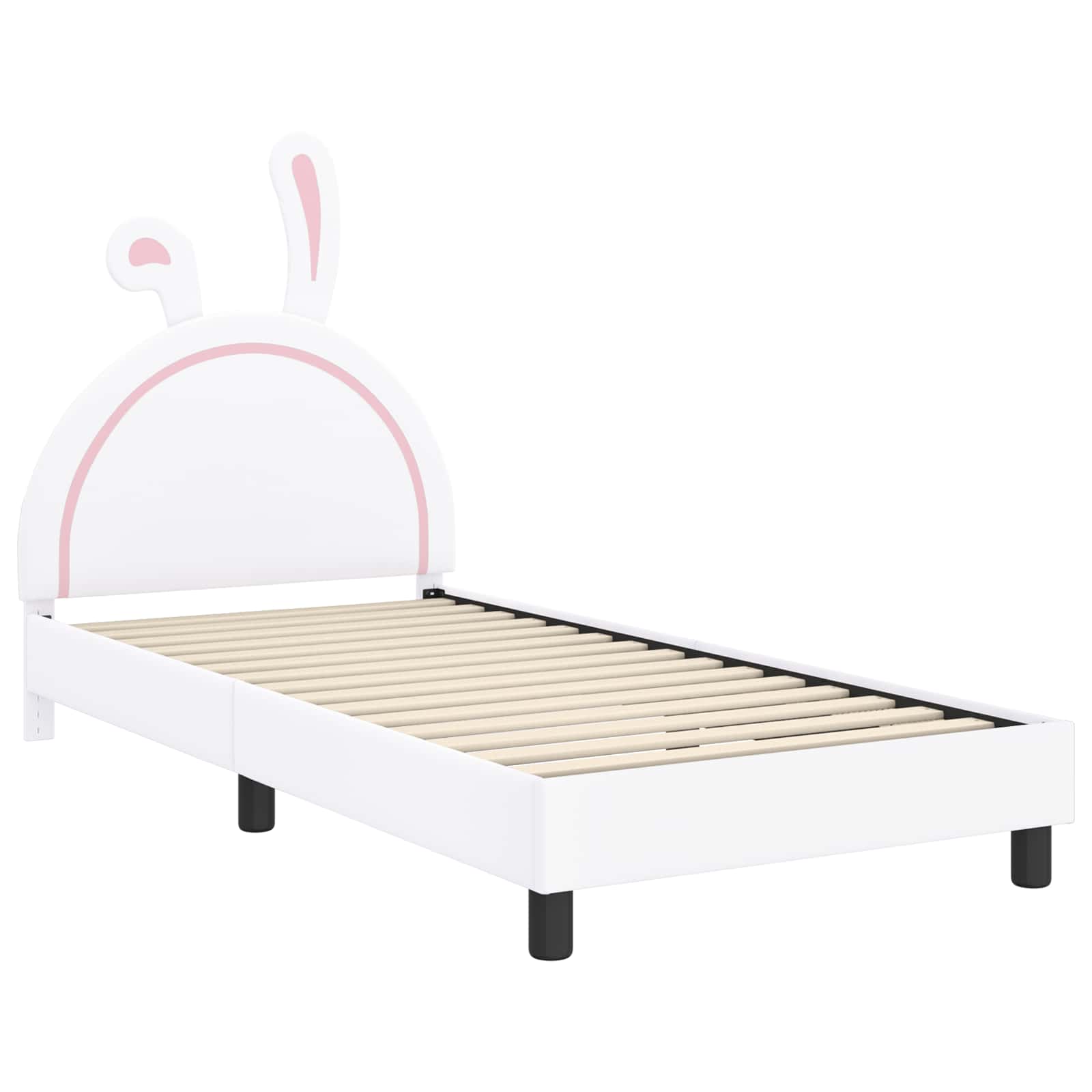 Krevet za djecu s uzglavljem s uzglavljem Bijelo 90 x 200 cm PU