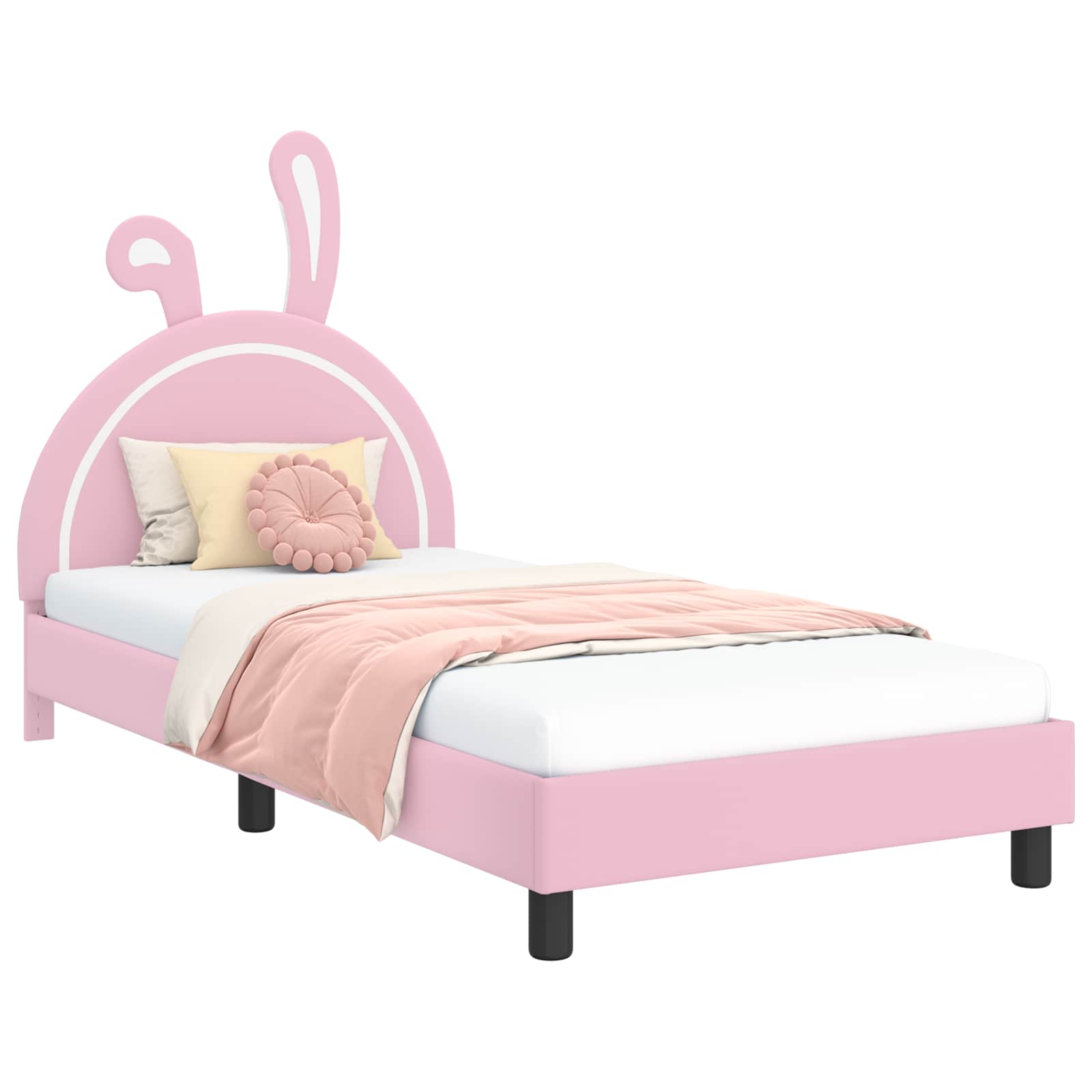 Krevet za djecu s uzglavljem Ružičasta 90 x 200 cm PU