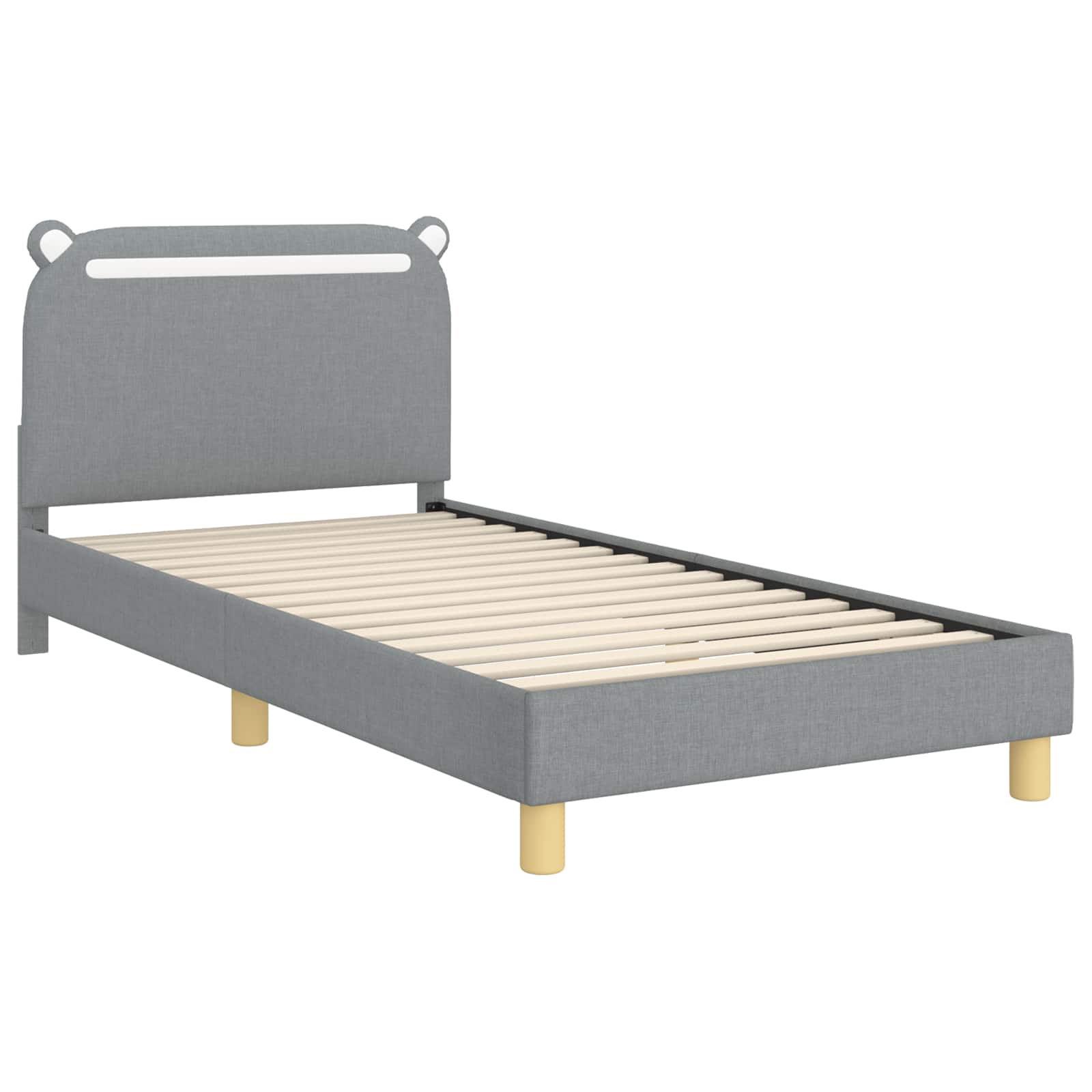 Krevet za djecu s uzglavljem Svjetlosiva 80 x 200 cm Tkanina