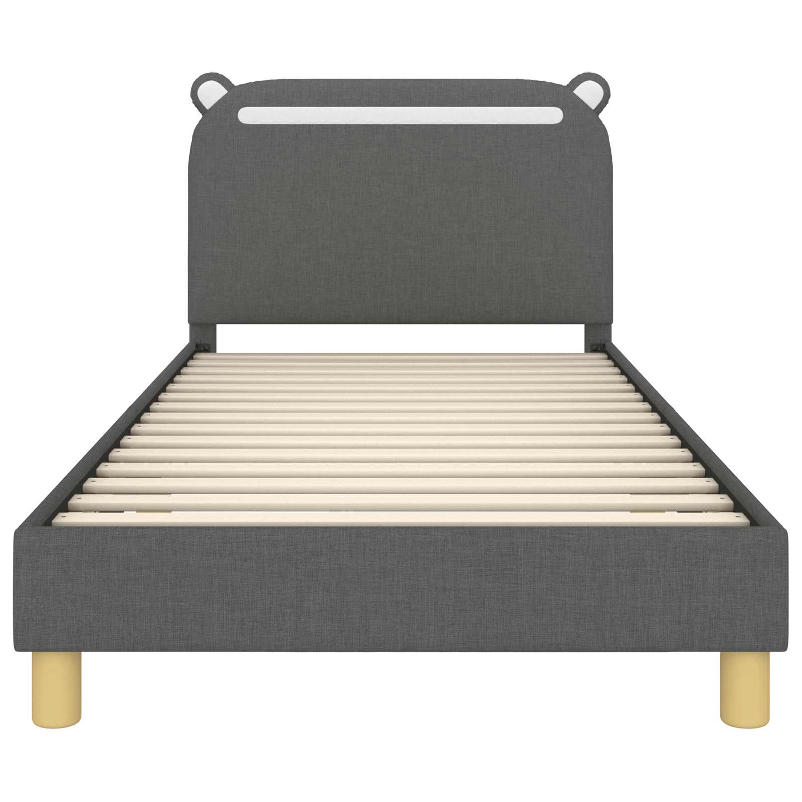 Krevet za djecu s uzglavljem Tamno siva 80 x 200 cm tkanina