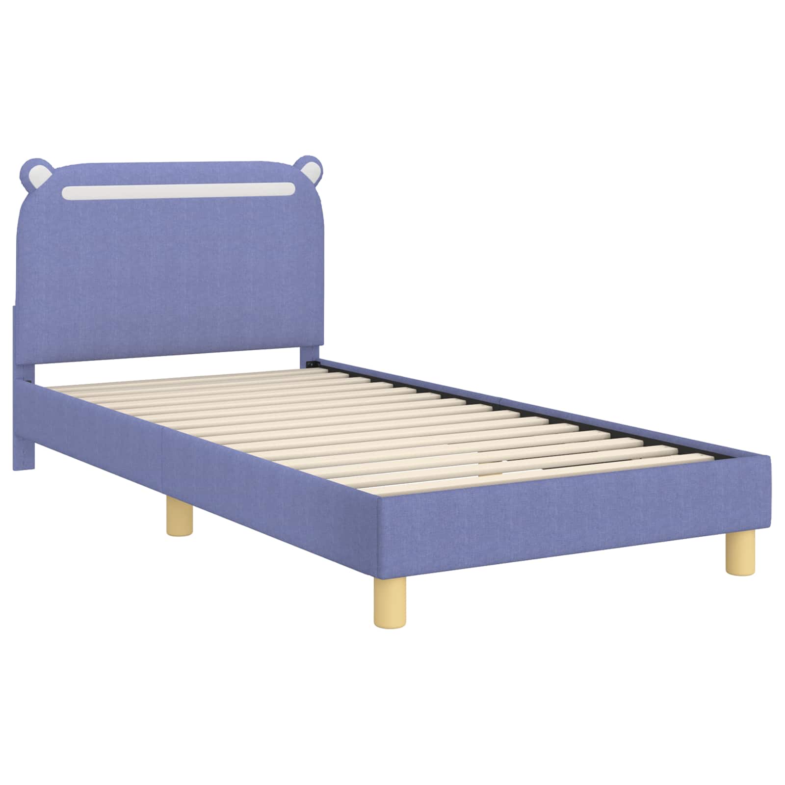 Krevet za djecu s uzglavljem Traper plava 90 x 190 cm tkanina