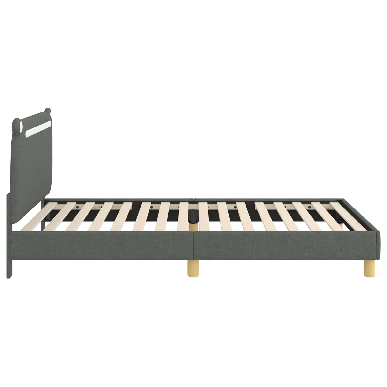Krevet za djecu s uzglavljem Tamnosiva 90 x 200 cm Tkanina