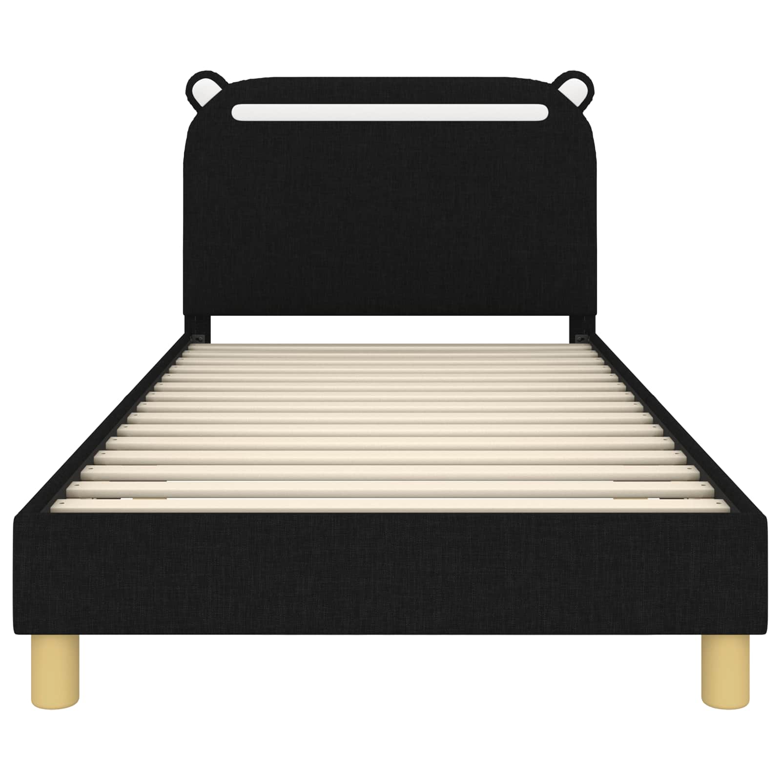 Krevet za djecu s uzglavljem Crna 90 x 200 cm Tkanina