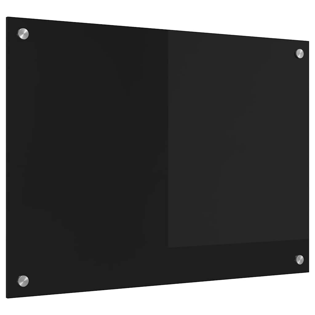 Kuhinjski zid Crna 70 x 50 cm Staklo otporno na udarce