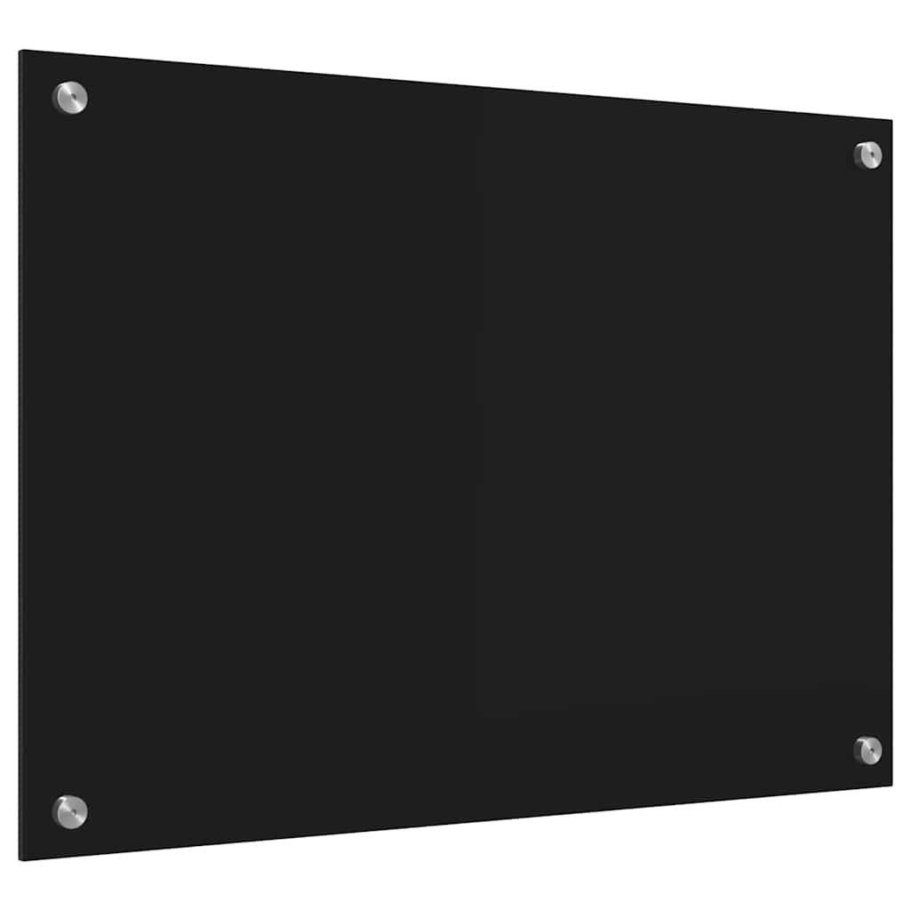 Kuhinjski zid Crna 70 x 50 cm Staklo otporno na udarce