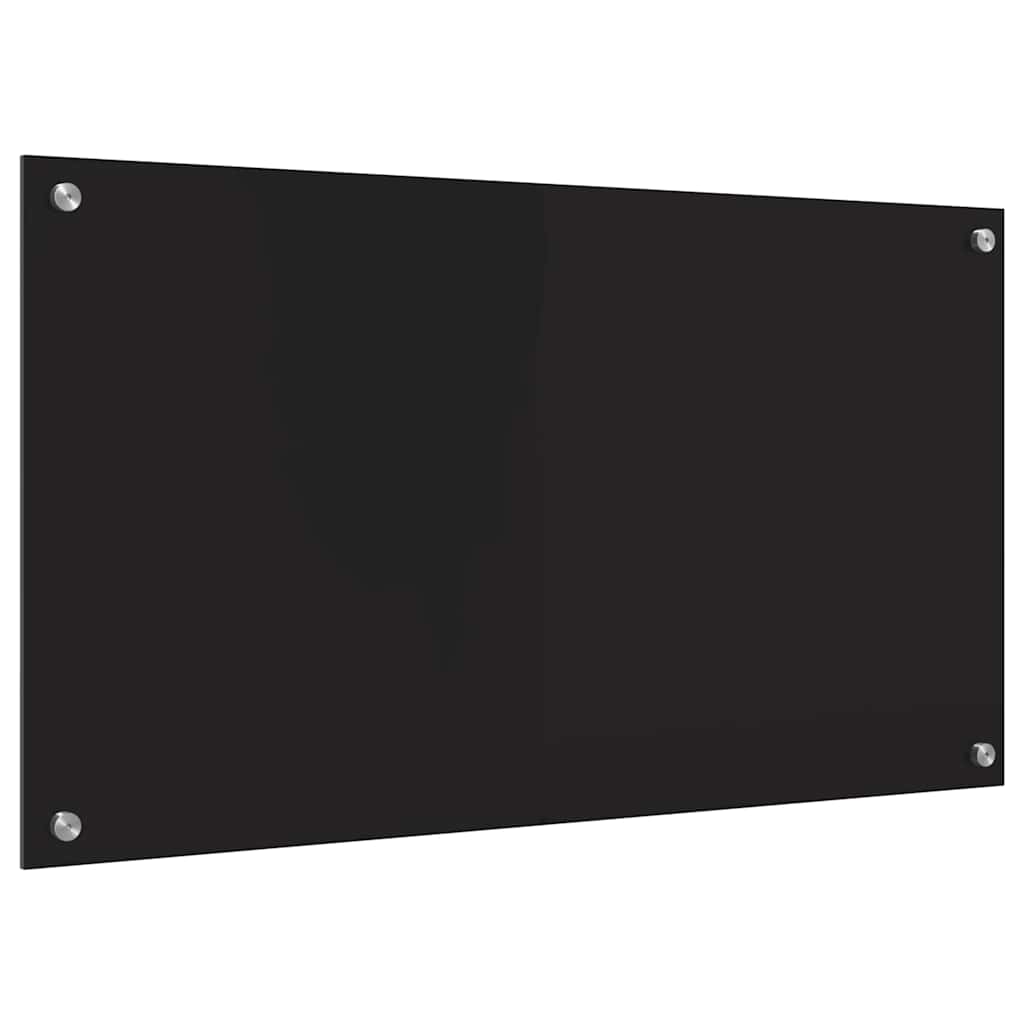 Kuhinjski zid Crna 90 x 50 cm Staklo otporno na udarce