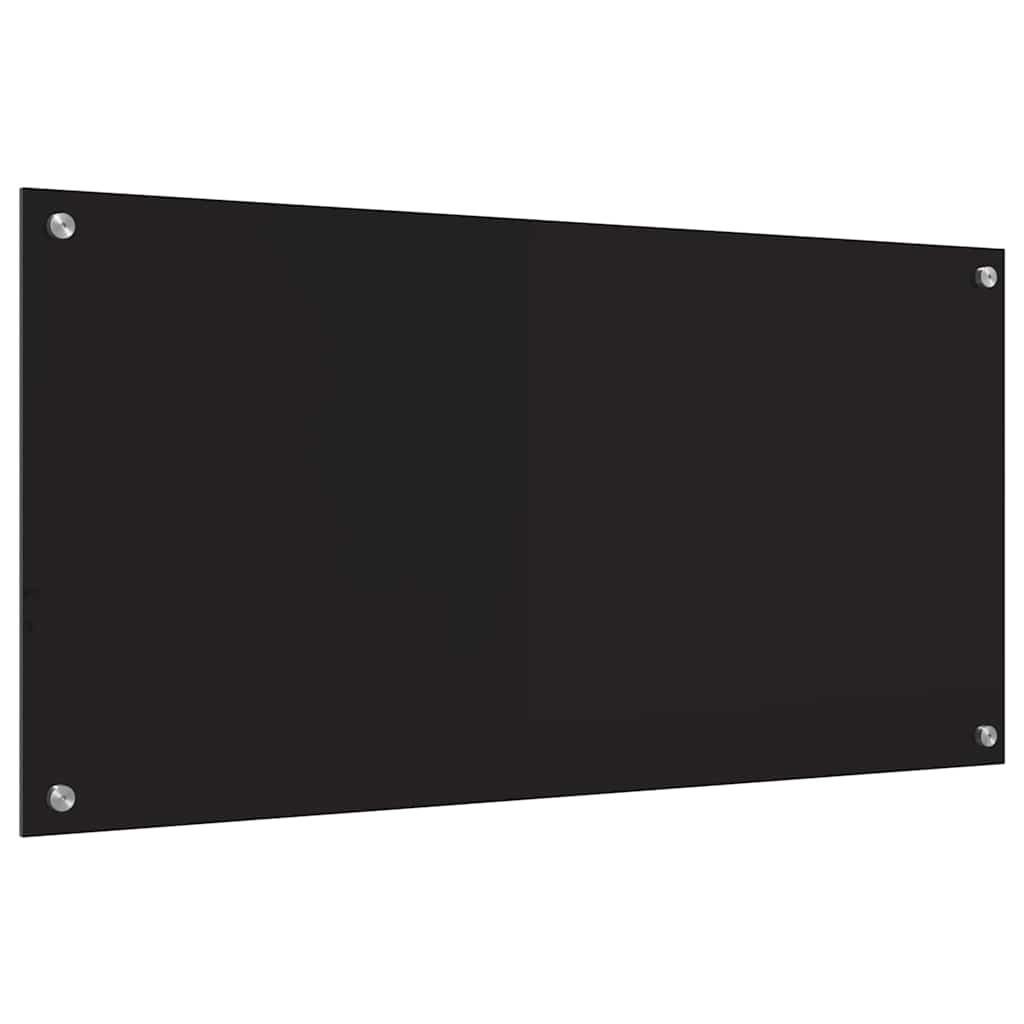 Kuhinjski zid Crna 100 x 50 cm Staklo otporno na udarce
