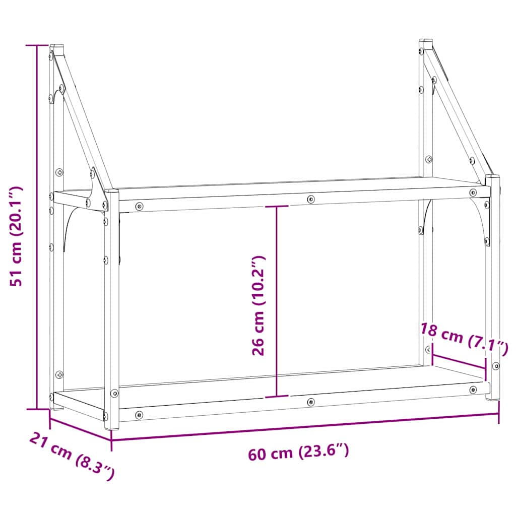 Polica na zidu Staro drvo 60 x 21 x 51 cm Konstruirano drvo
