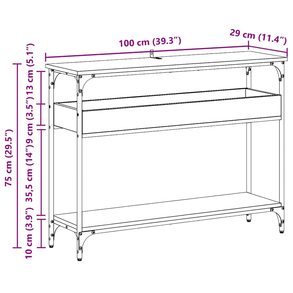 Konzolna stolica Staro drvo 100 x 29 x 75 cm Konstruirano drvo