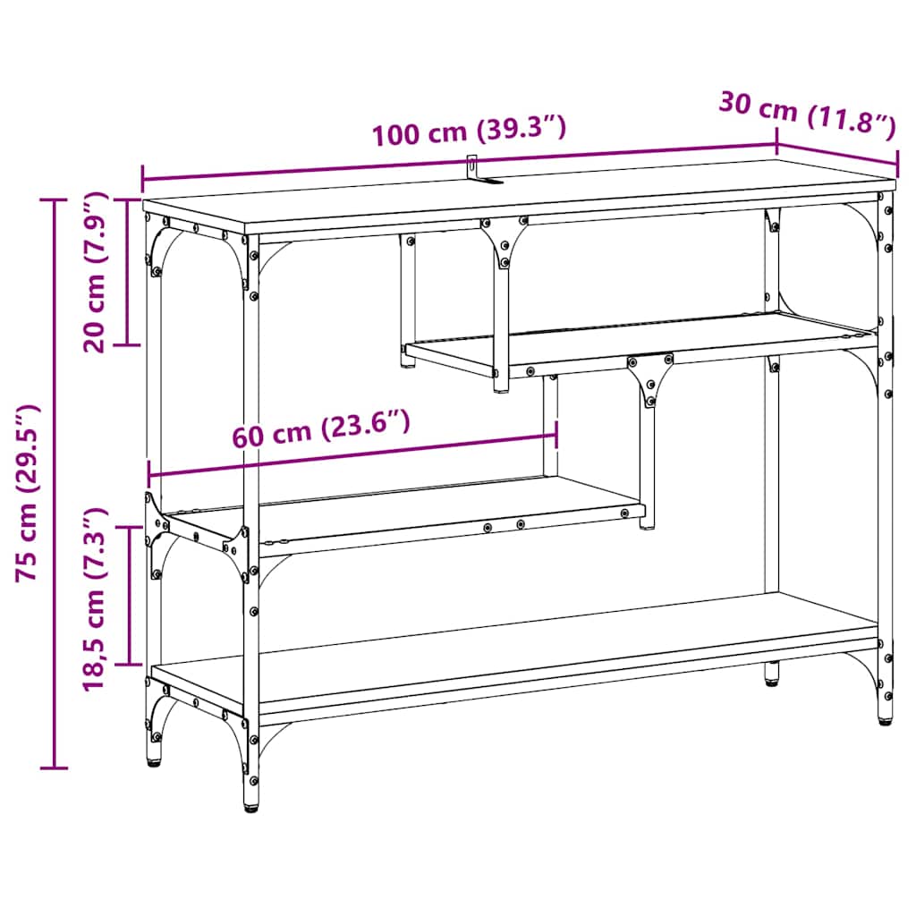 Konzolna stolica Staro drvo 100 x 30 x 75 cm Konstruirano drvo
