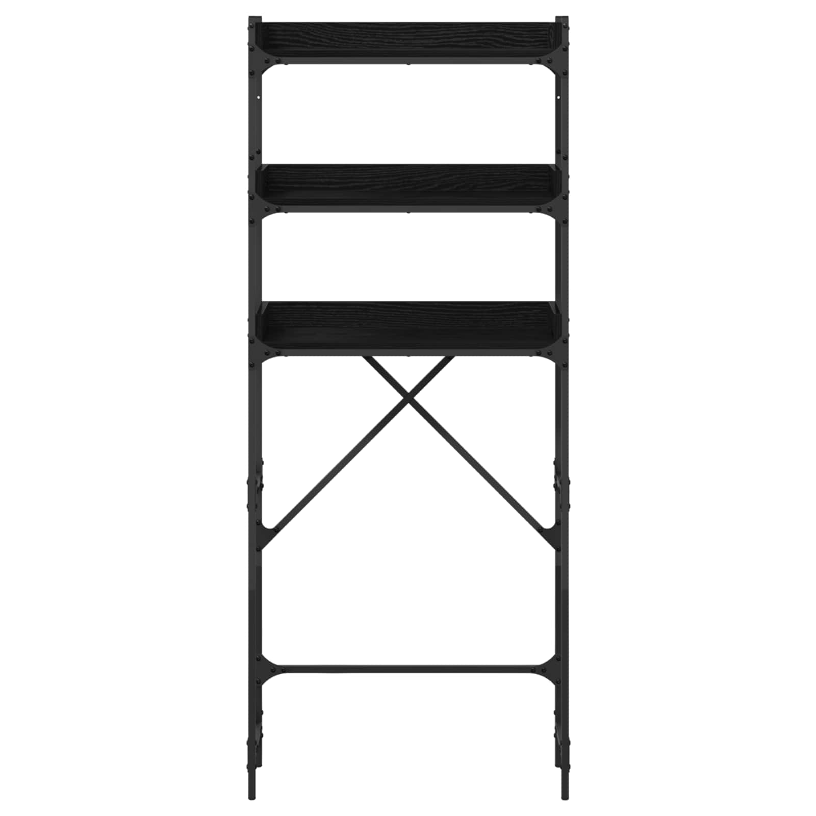 Polica za perilicu rublja s policom Crni 0ak 67 x 25 x 163 cm