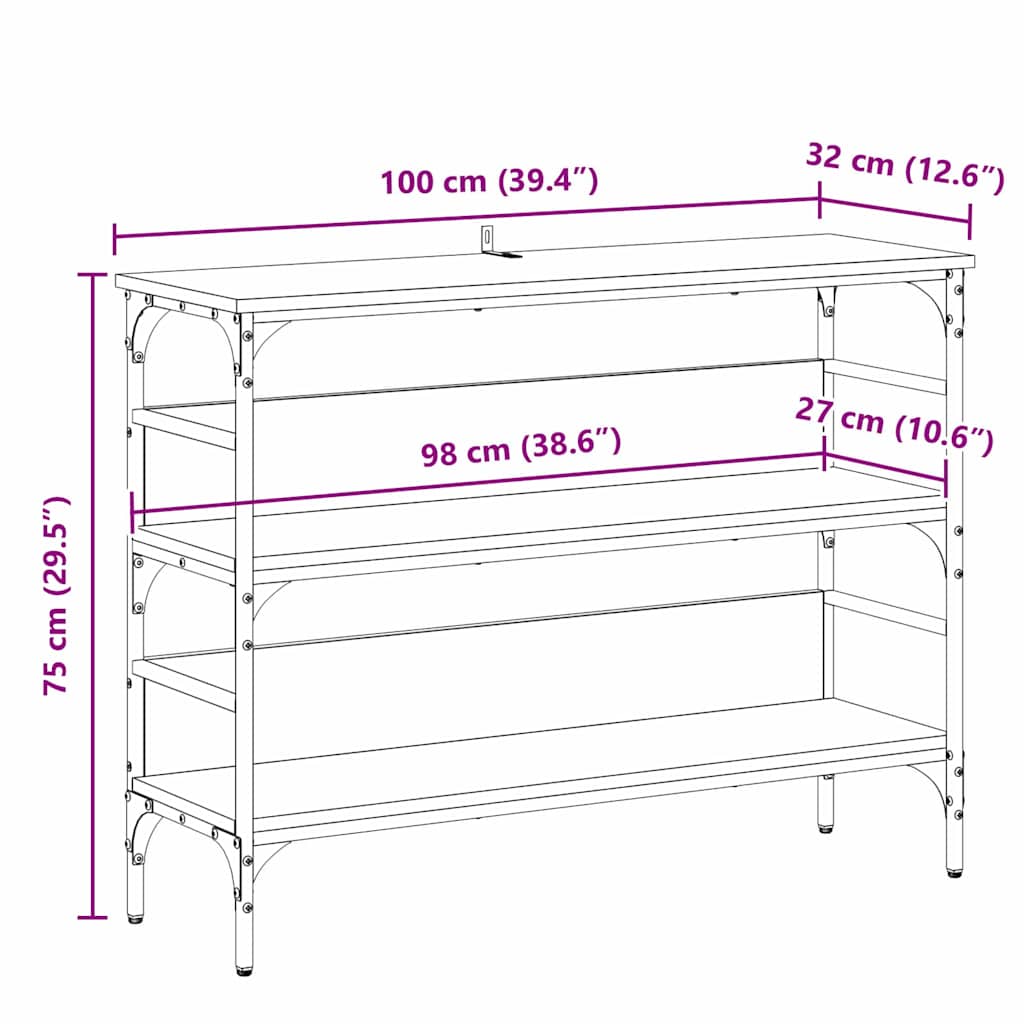 Konzolna stolica Crni hrast 100 x 32 x 75 cm Konstruirano drvo