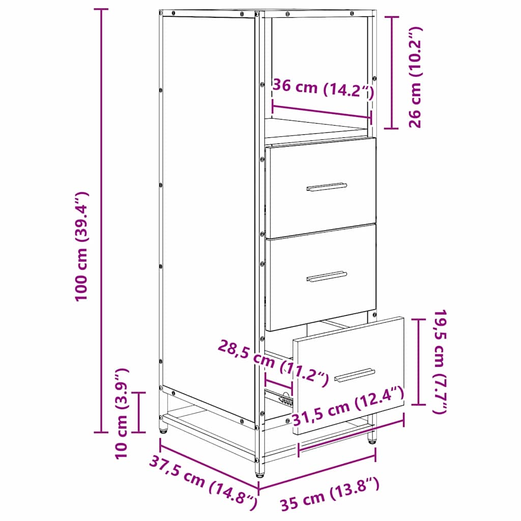 Set namještaja za kupaonicu Staro drvo 35 x 37,5 x 100 cm