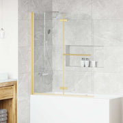 Ograda za tuš Zlatno 120 x 140 cm ESG staklo i aluminij