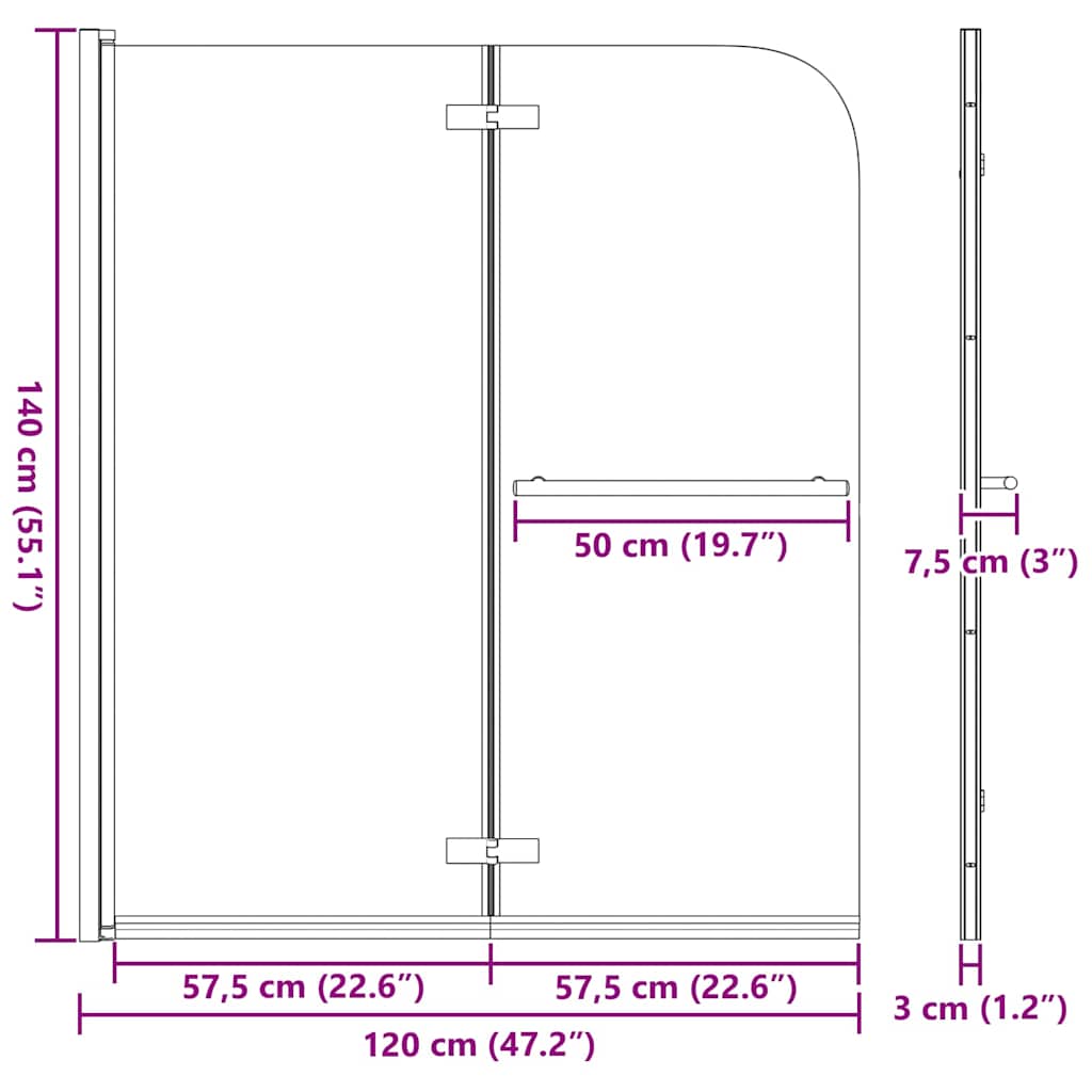 Ograda za tuš Zlatno 120 x 140 cm ESG staklo i aluminij
