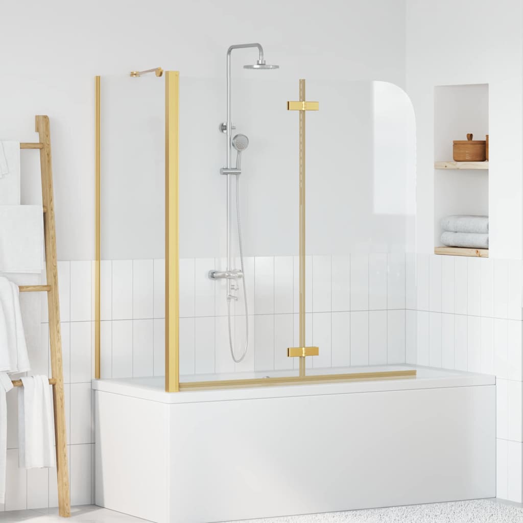 Ograda za tuš Zlatno 120 x 68 x 130 cm ESG staklo i aluminij